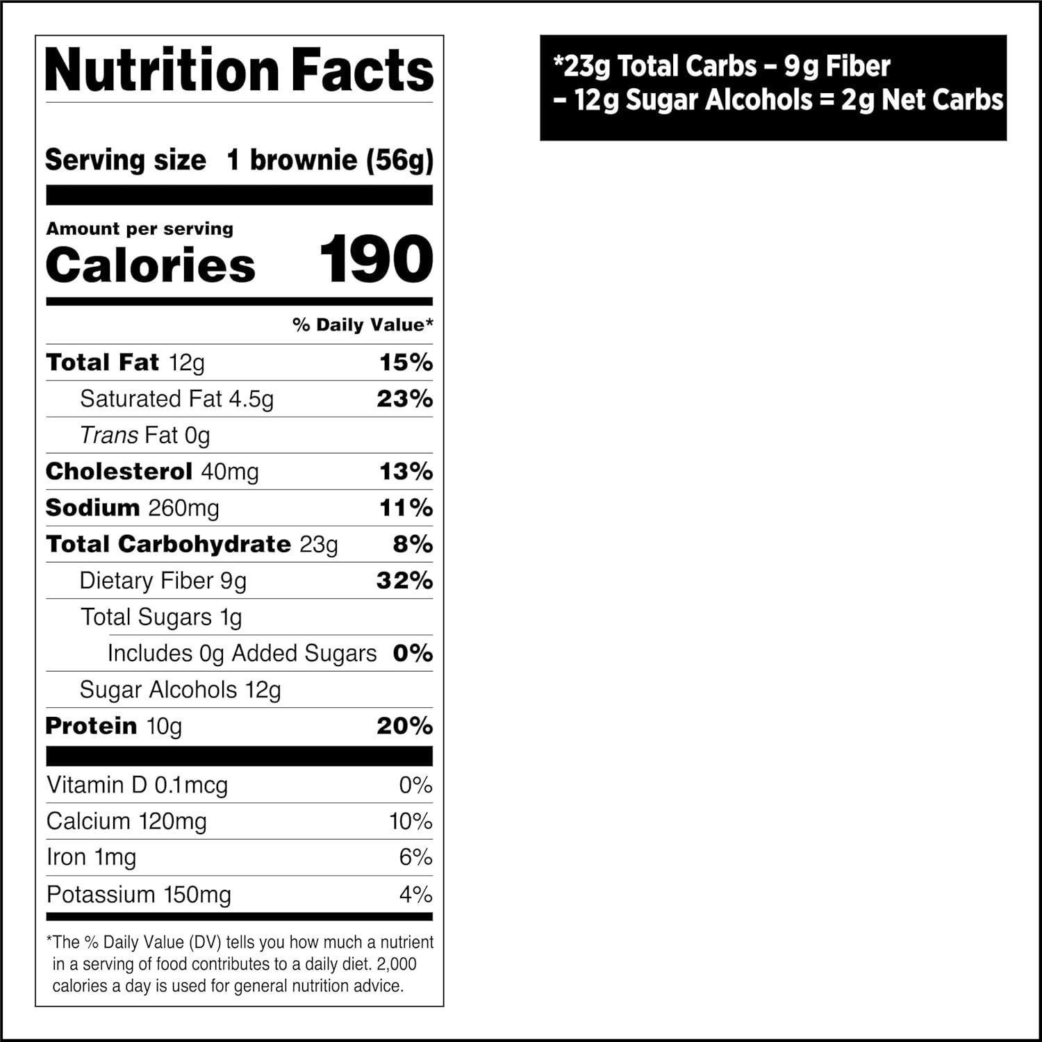 image:imageQuest Nutrition Bake Shop Chocolate Brownies 10g Protein 2g Net Carbs 1g Sugar Protein Snack 10 Count1 Count Pack of 20