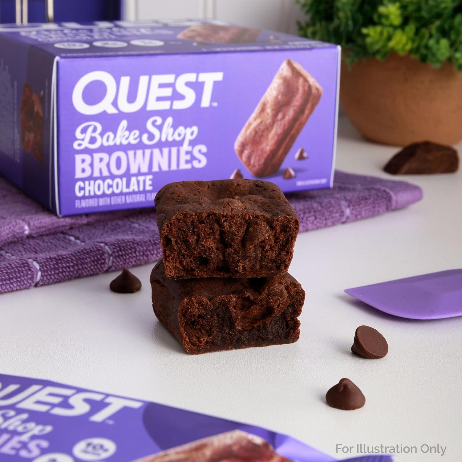 image:imageQuest Nutrition Bake Shop Chocolate Brownies 10g Protein 2g Net Carbs 1g Sugar Protein Snack 10 Count4 Count Pack of 1