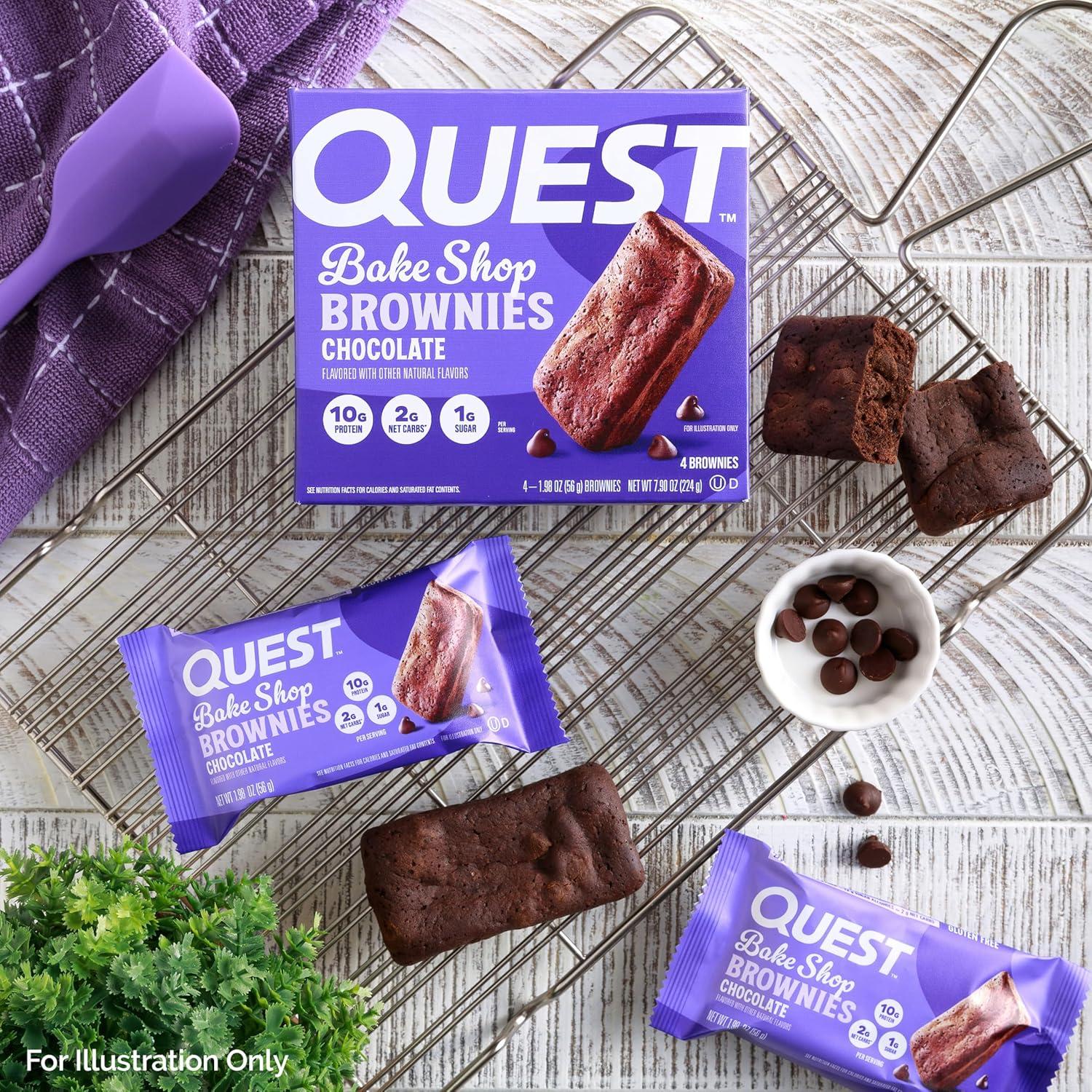 image:imageQuest Nutrition Bake Shop Chocolate Brownies 10g Protein 2g Net Carbs 1g Sugar Protein Snack 10 Count4 Count Pack of 1