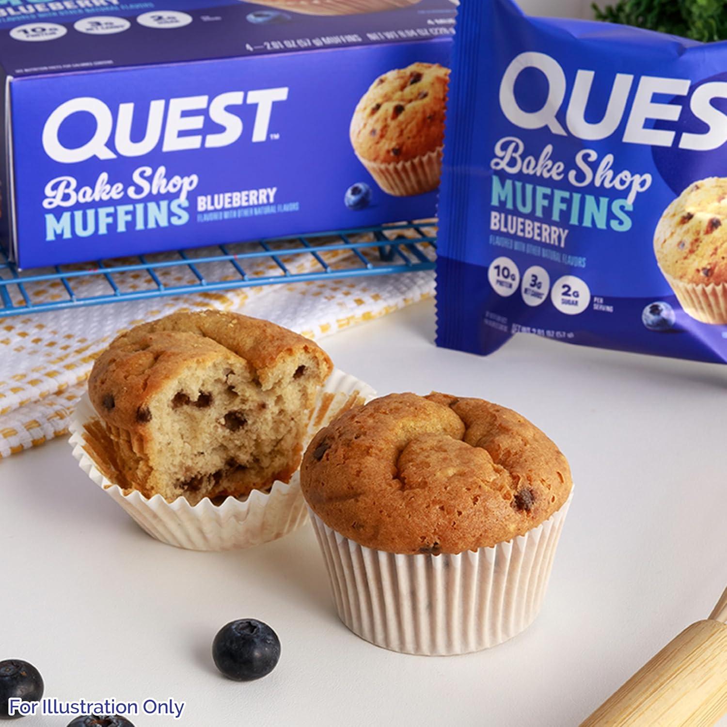 image:imageQuest Nutrition Blueberry Muffin 10g Protein 3g Net Carb 2g Sugar Protein Snack 8 CountBlueberry Muffins Chocolate Chip Muffins