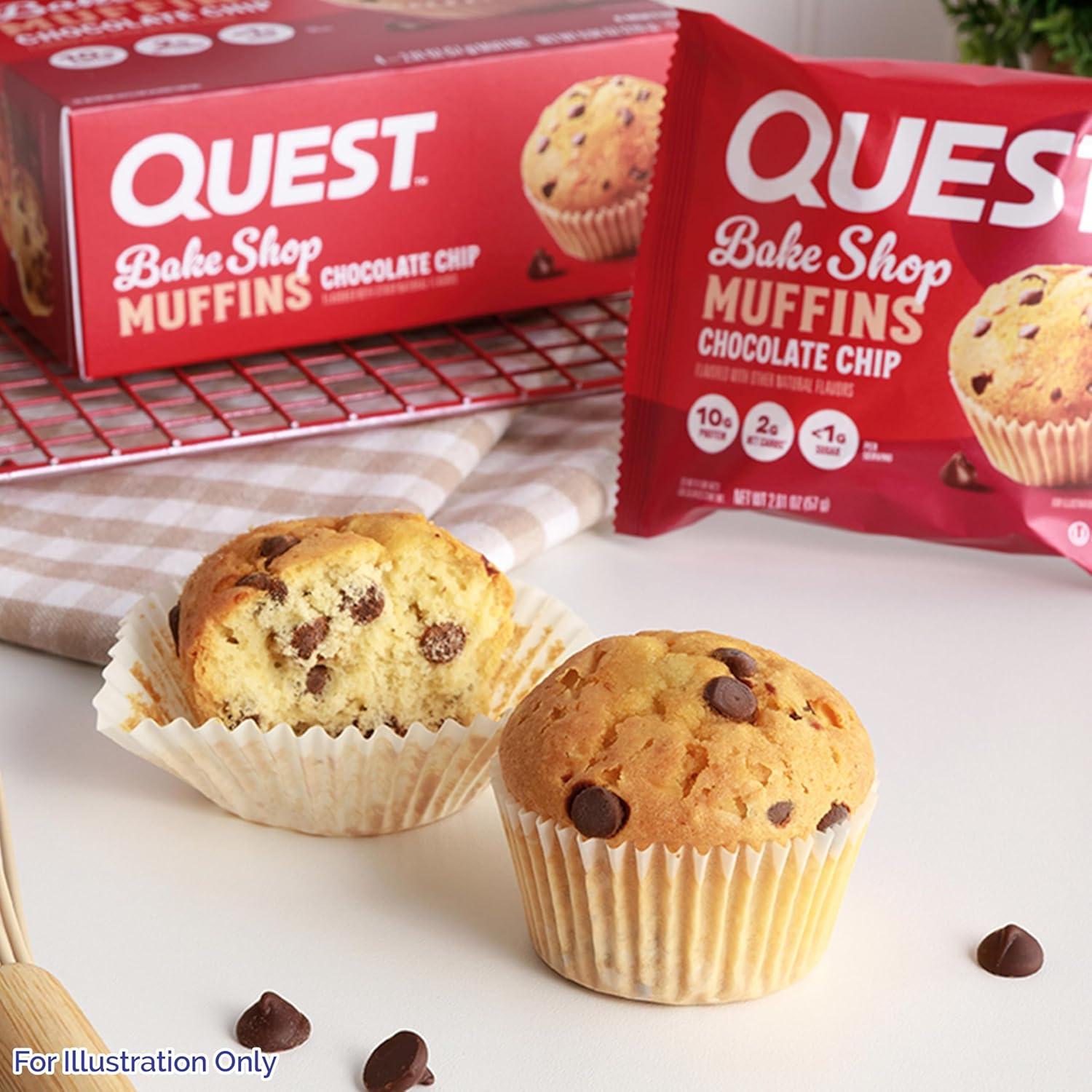image:imageQuest Nutrition Blueberry Muffin 10g Protein 3g Net Carb 2g Sugar Protein Snack 8 CountBlueberry Muffins Chocolate Chip Muffins