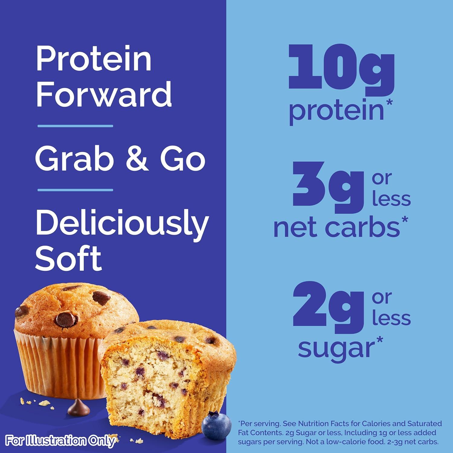 image:imageQuest Nutrition Blueberry Muffin 10g Protein 3g Net Carb 2g Sugar Protein Snack 8 CountBlueberry Muffins Chocolate Chip Muffins