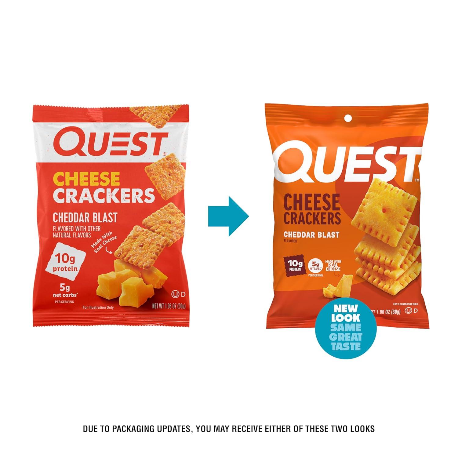 image:imageQuest Nutrition Cheese Crackers Zesty Ranch Flavor 10g Protein 5g Net Carbs High Protein 12 CountCheddar Blast