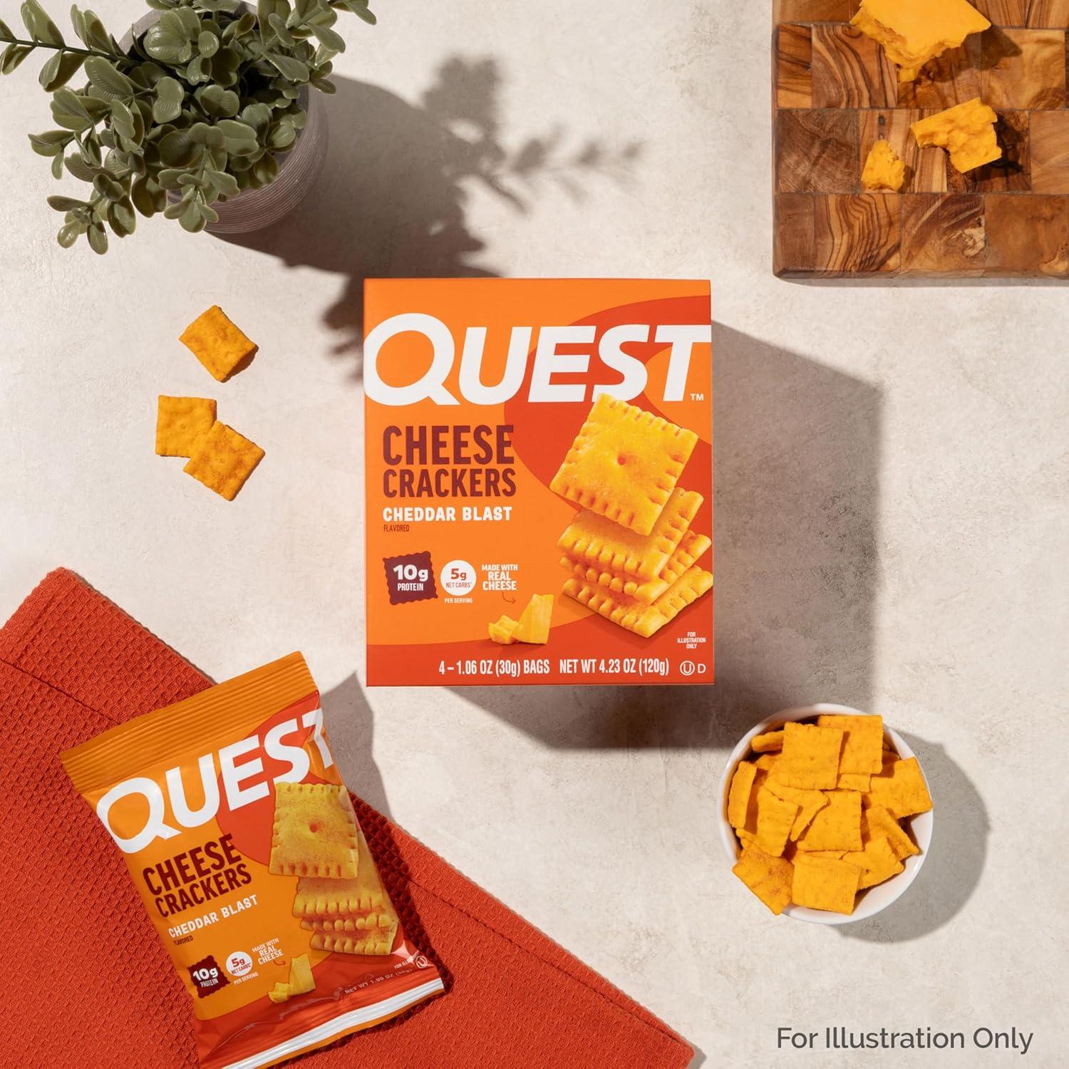 image:imageQuest Nutrition Cheese Crackers Zesty Ranch Flavor 10g Protein 5g Net Carbs High Protein 12 CountCheddar Blast