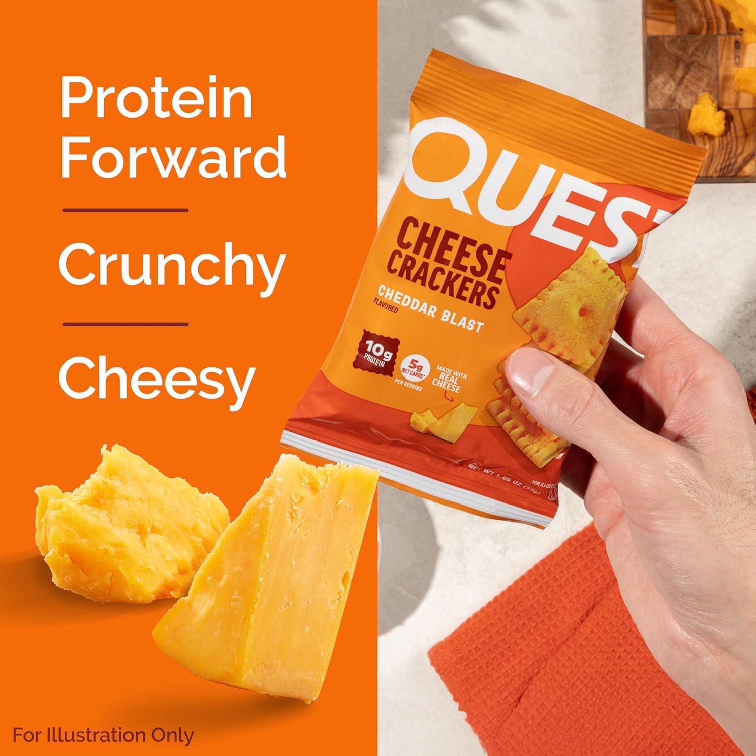 image:imageQuest Nutrition Cheese Crackers Zesty Ranch Flavor 10g Protein 5g Net Carbs High Protein 12 CountCheddar Blast