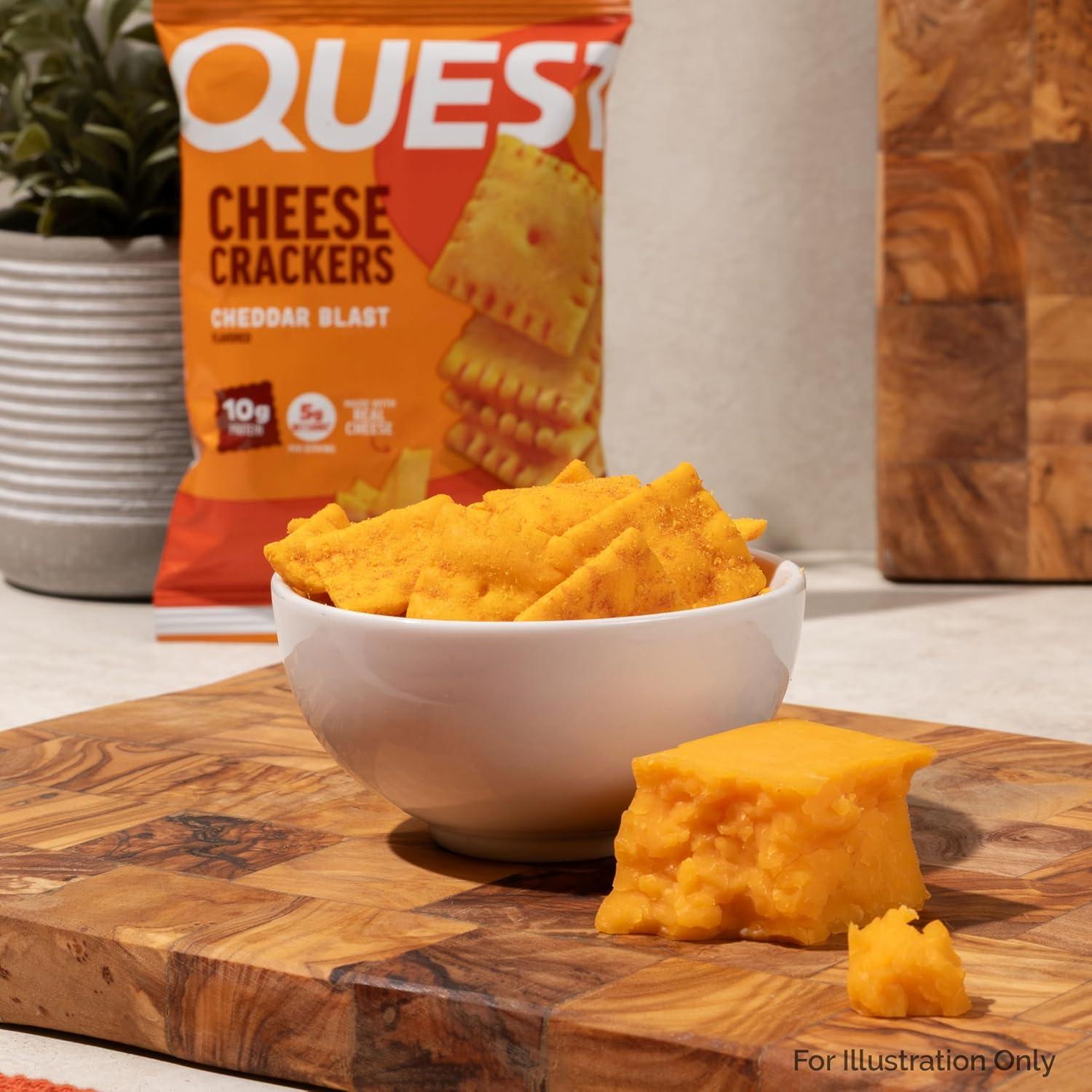 image:imageQuest Nutrition Cheese Crackers Zesty Ranch Flavor 10g Protein 5g Net Carbs High Protein 12 CountCheddar Blast