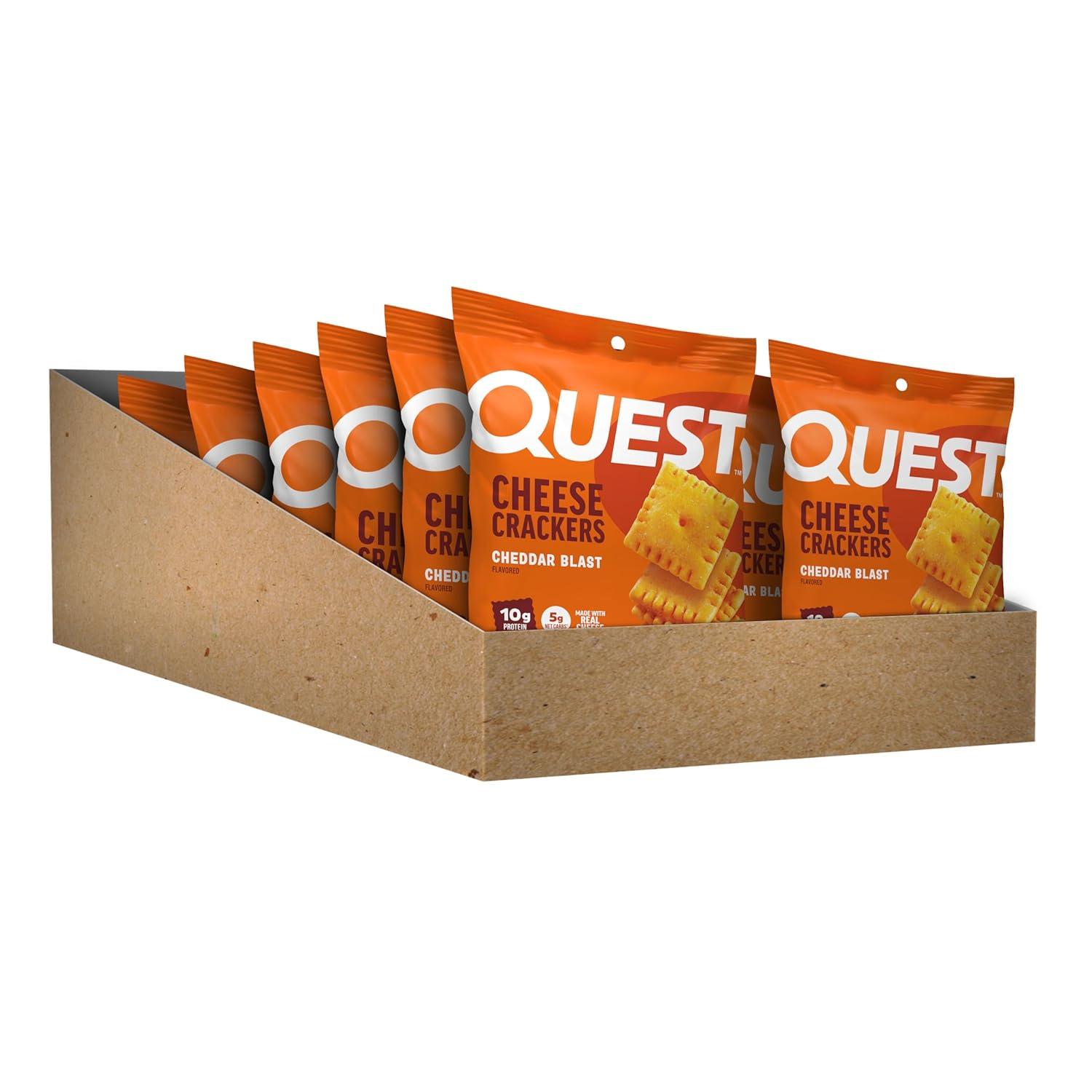image:imageQuest Nutrition Cheese Crackers Zesty Ranch Flavor 10g Protein 5g Net Carbs High Protein 12 CountCheddar Blast
