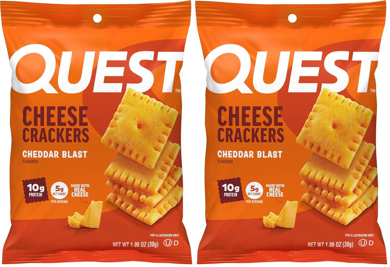 image:imageQuest Nutrition Cheese Crackers Zesty Ranch Flavor 10g Protein 5g Net Carbs High Protein 12 CountCheddar Blast