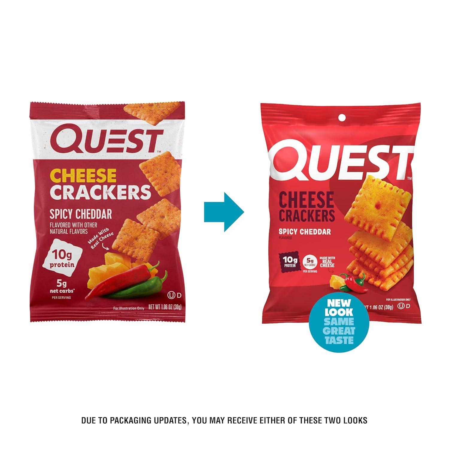 image:imageQuest Nutrition Cheese Crackers Zesty Ranch Flavor 10g Protein 5g Net Carbs High Protein 12 CountSpicy Cheddar