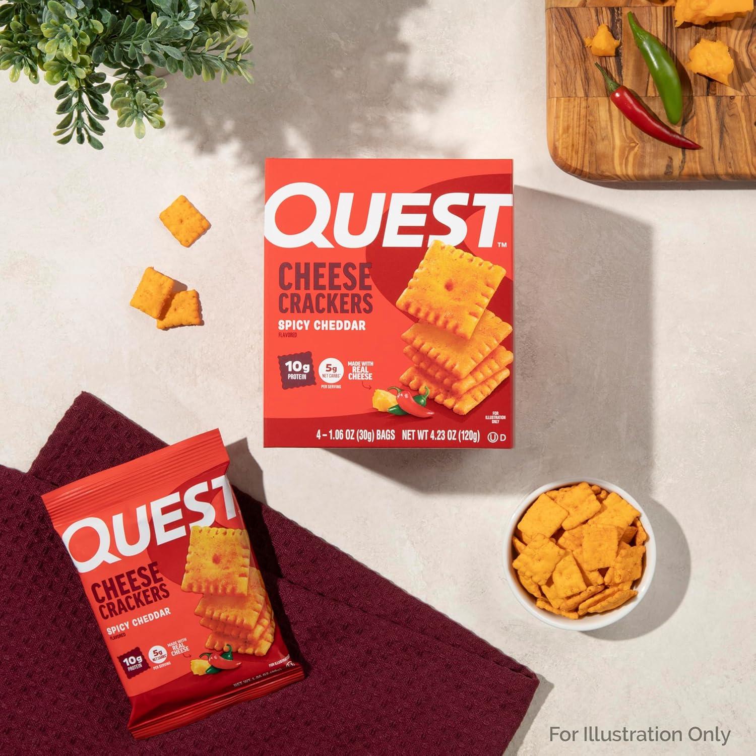 image:imageQuest Nutrition Cheese Crackers Zesty Ranch Flavor 10g Protein 5g Net Carbs High Protein 12 CountSpicy Cheddar