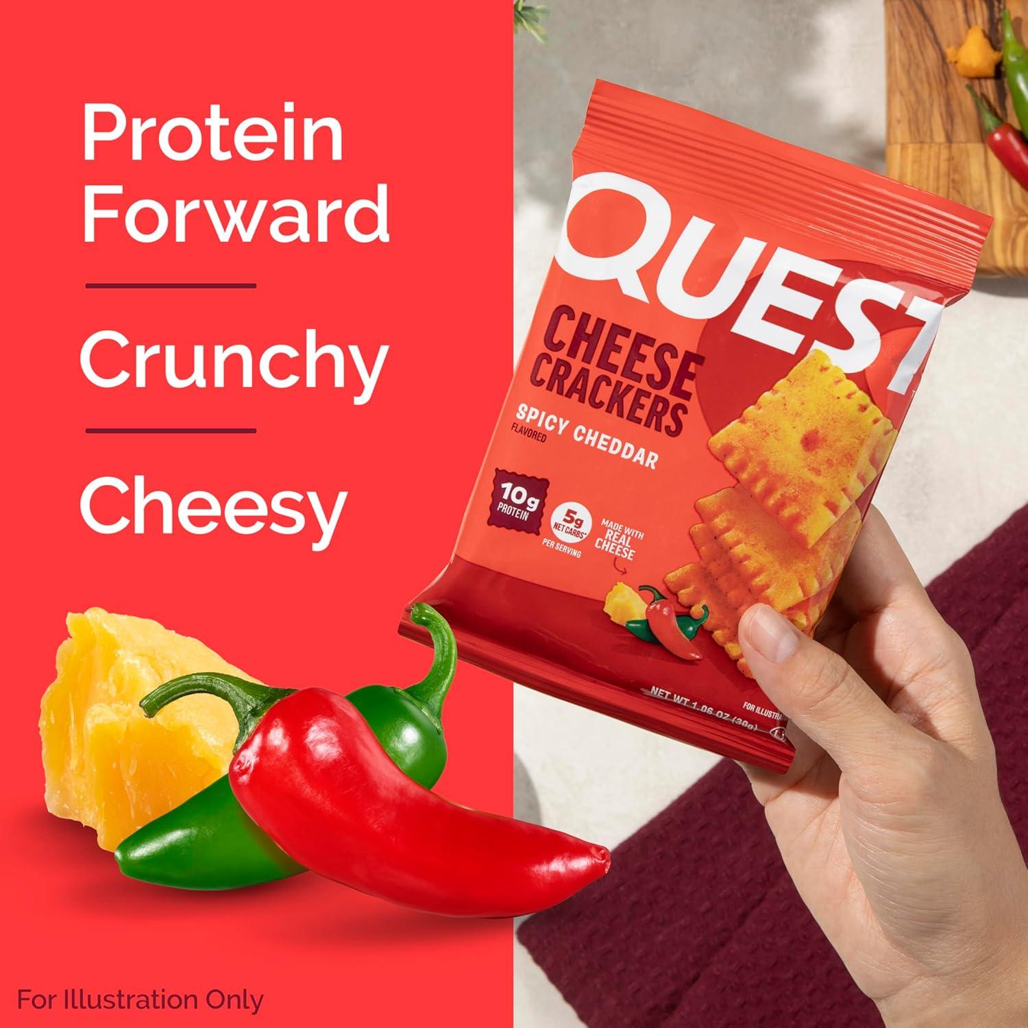 image:imageQuest Nutrition Cheese Crackers Zesty Ranch Flavor 10g Protein 5g Net Carbs High Protein 12 CountSpicy Cheddar