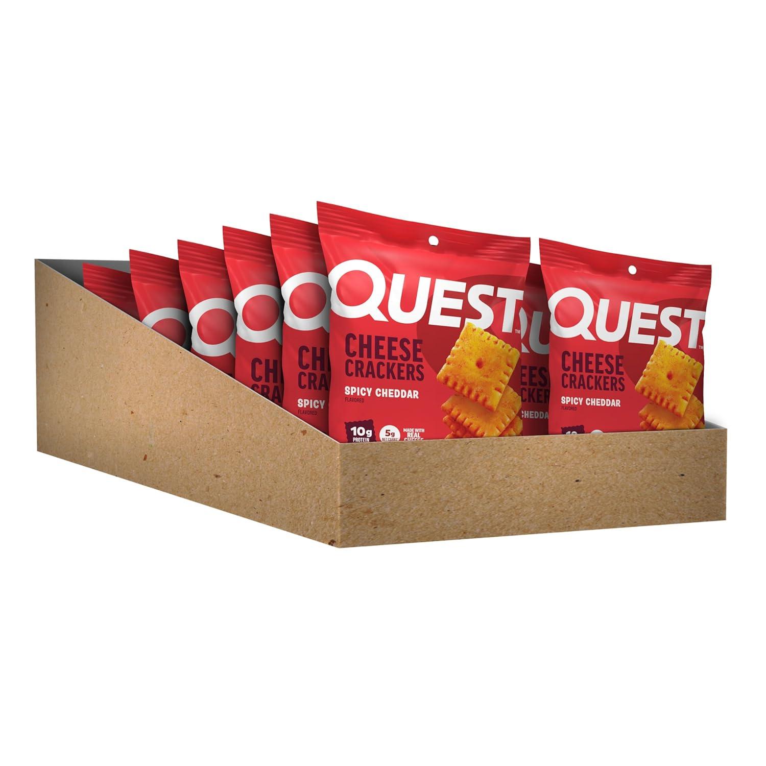image:imageQuest Nutrition Cheese Crackers Zesty Ranch Flavor 10g Protein 5g Net Carbs High Protein 12 CountSpicy Cheddar