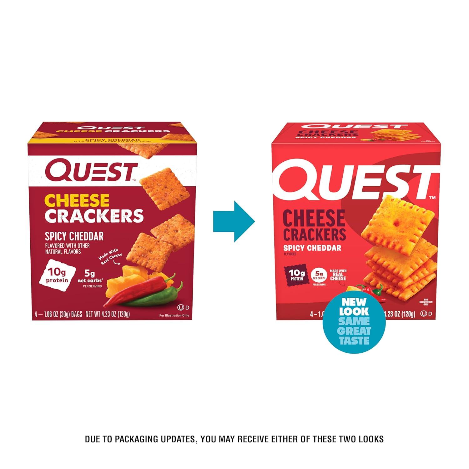 image:imageQuest Nutrition Cheese Crackers Zesty Ranch Flavor 10g Protein 5g Net Carbs High Protein 12 CountSpicy Cheddar