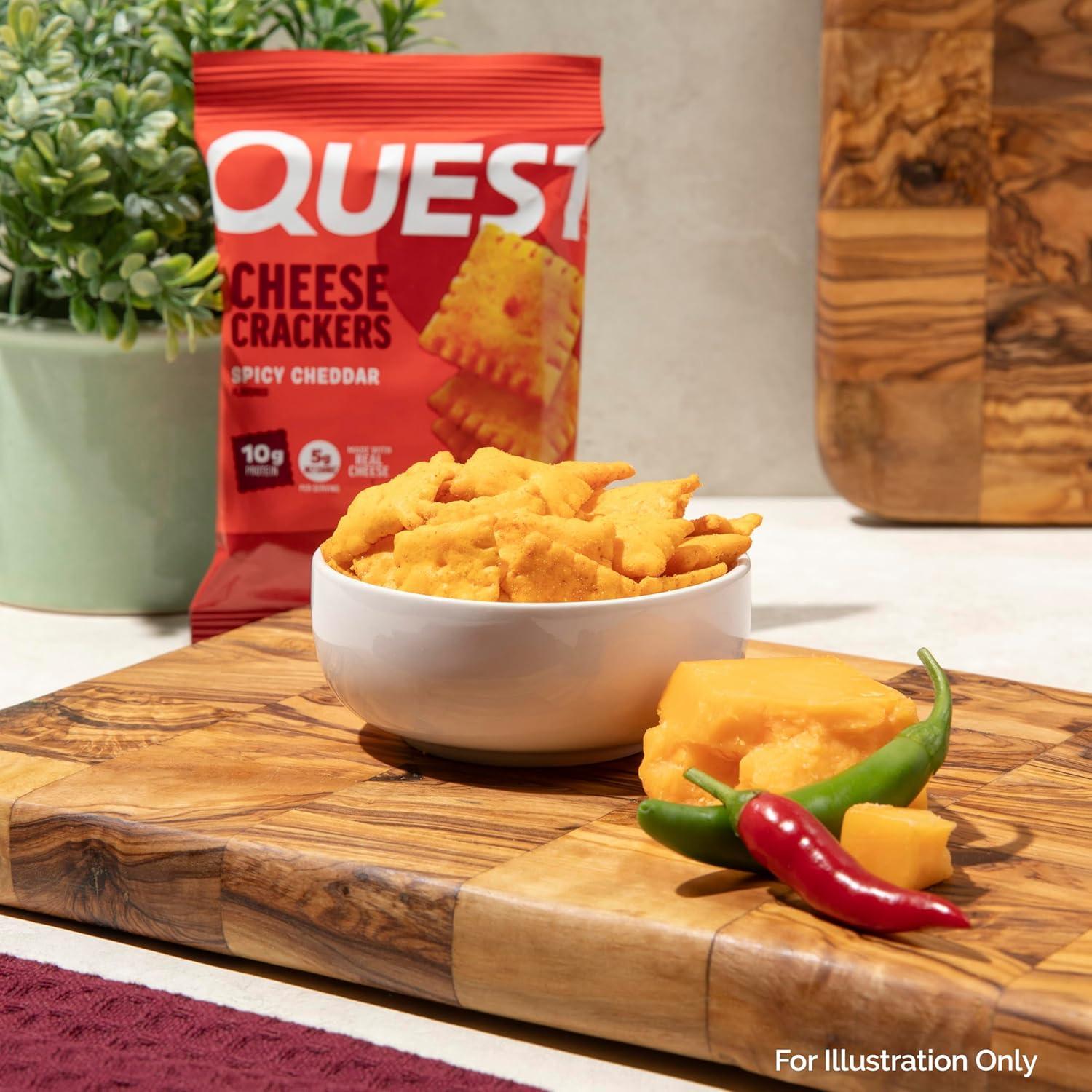 image:imageQuest Nutrition Cheese Crackers Zesty Ranch Flavor 10g Protein 5g Net Carbs High Protein 12 CountSpicy Cheddar
