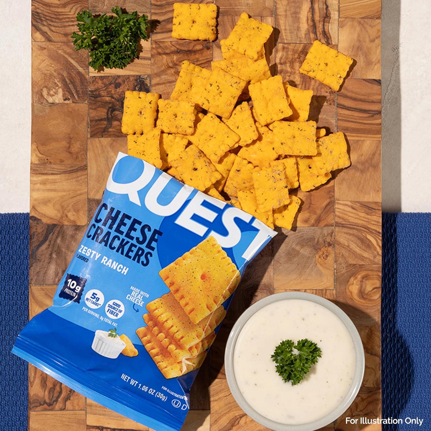 image:imageQuest Nutrition Cheese Crackers Zesty Ranch Flavor 10g Protein 5g Net Carbs High Protein 12 CountZesty Ranch