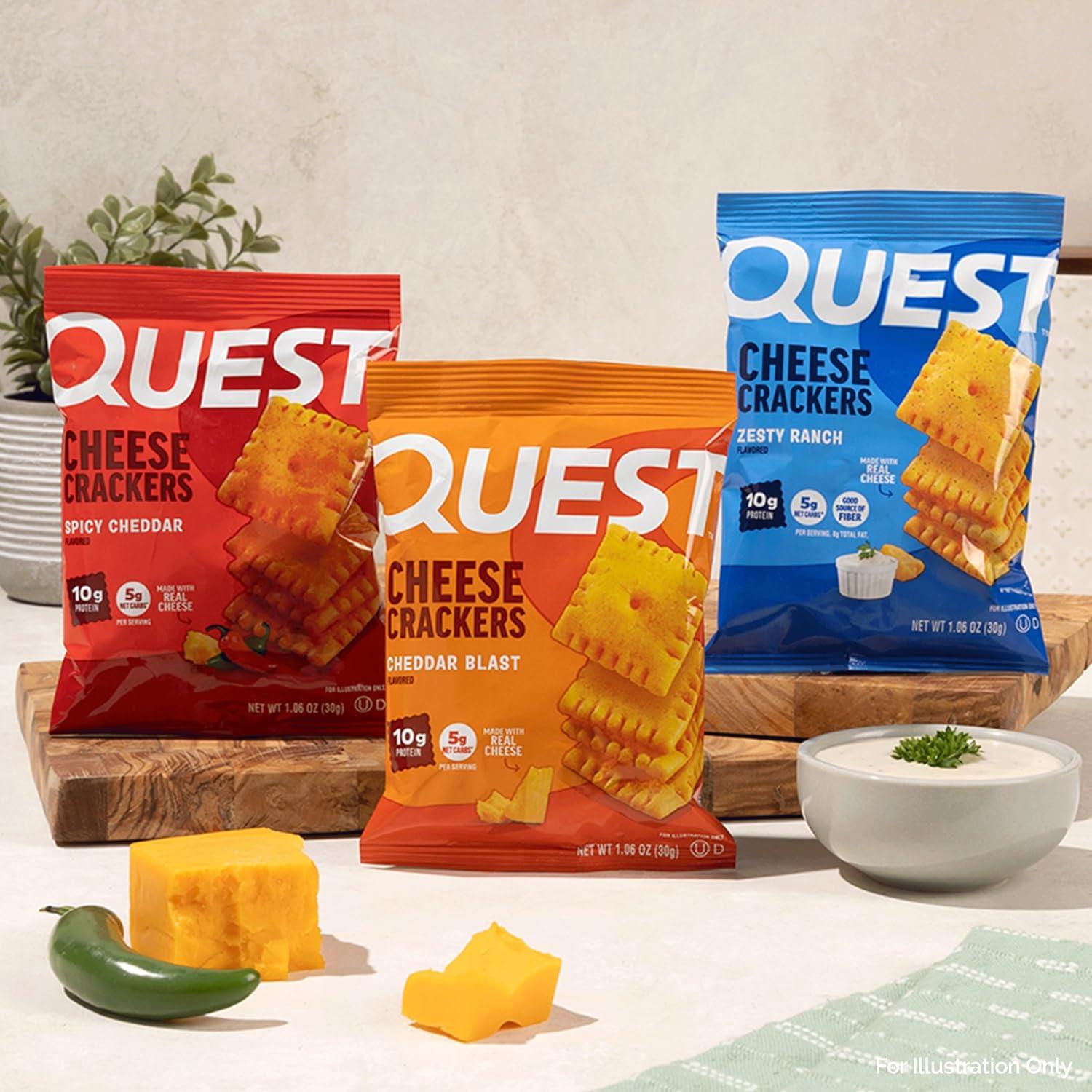 image:imageQuest Nutrition Cheese Crackers Zesty Ranch Flavor 10g Protein 5g Net Carbs High Protein 12 CountZesty Ranch