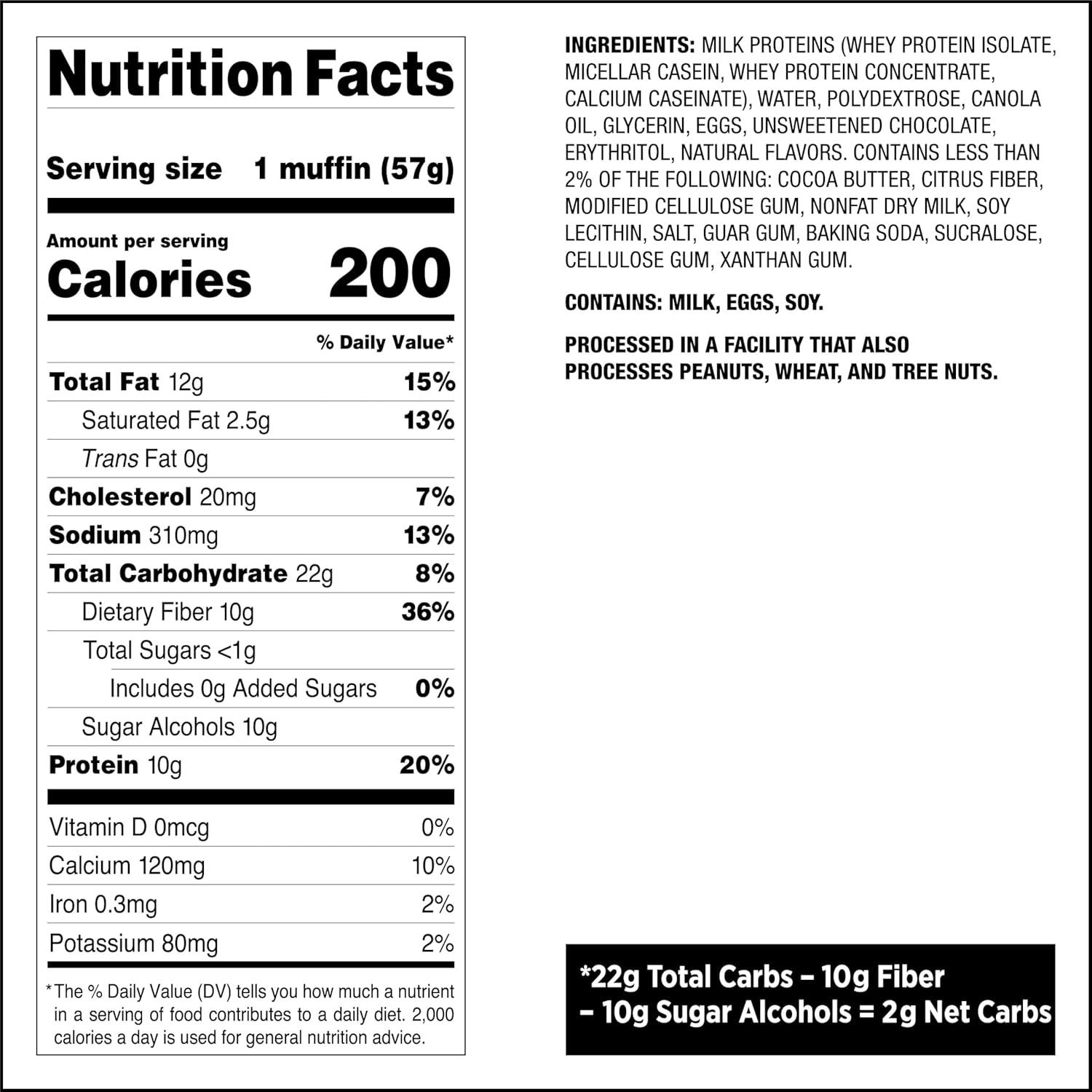 image:imageQuest Nutrition Chocolate Chip Muffin 10g Protein 2g Net Carb Less than 1g Sugar Protein Snack 4 Count
