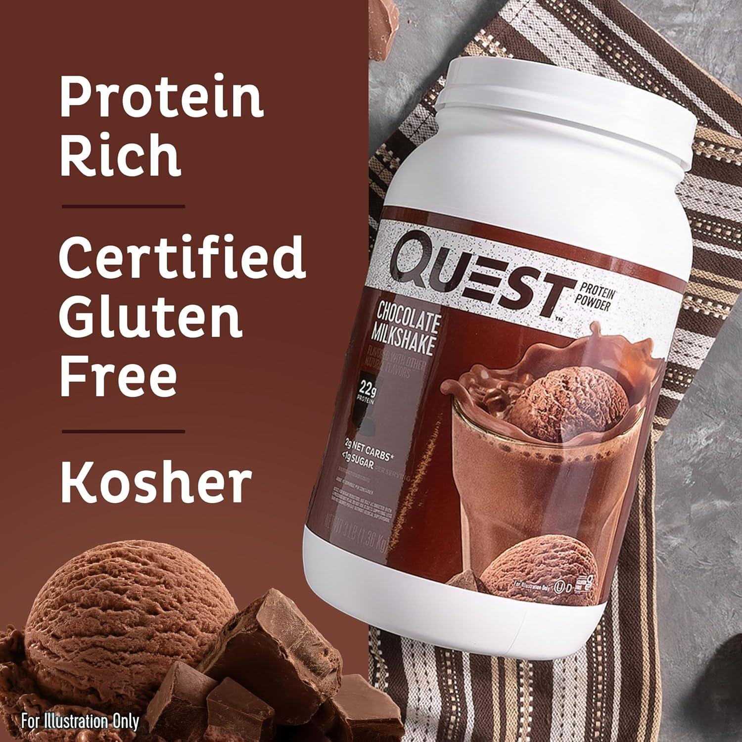 image:imageQuest Nutrition Cinnamon Crunch Protein Powder 20g Protein 2g Net Carb 1g Sugar Low Carb Gluten Free 16 Pound 24 ServingsChocolate Milkshake