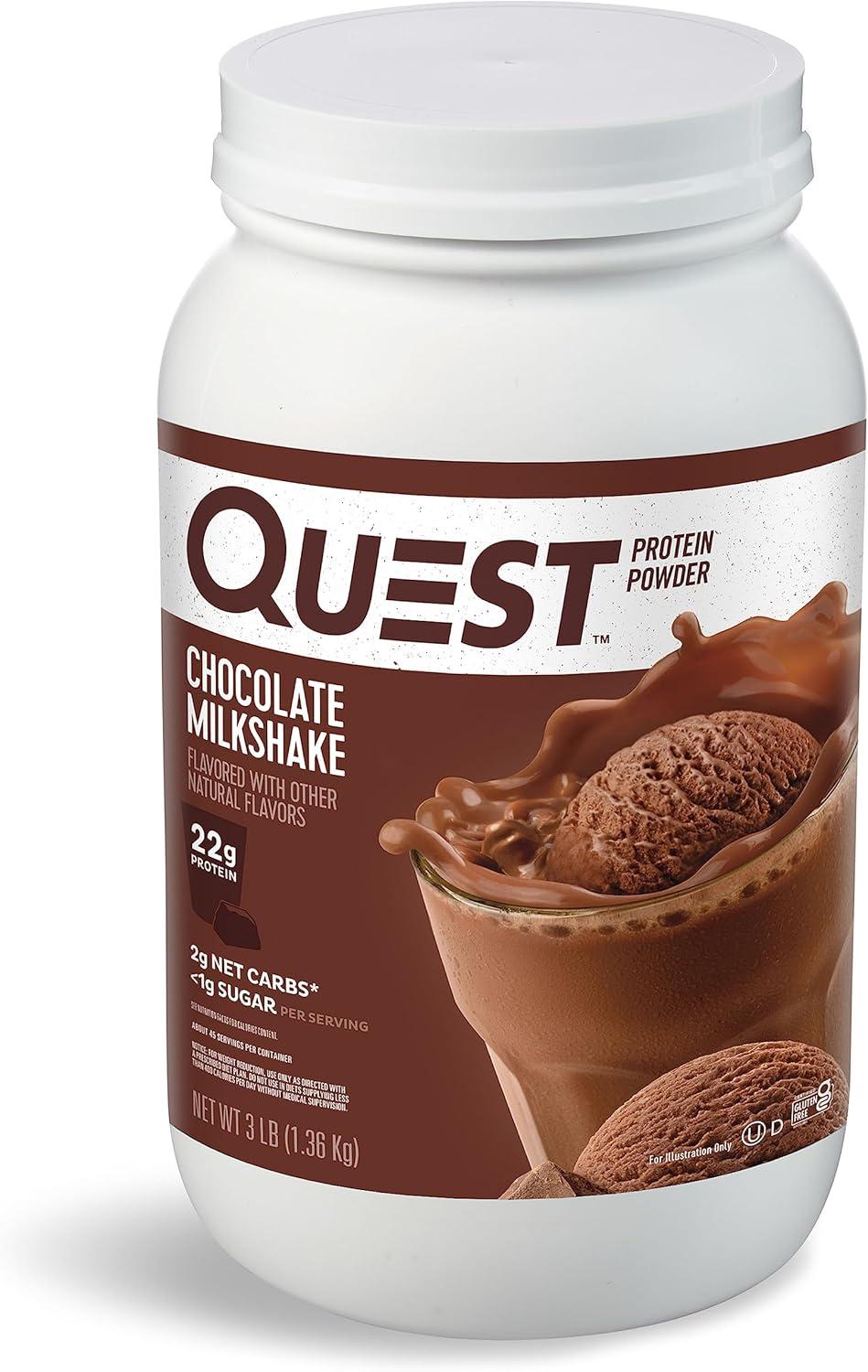 image:imageQuest Nutrition Cinnamon Crunch Protein Powder 20g Protein 2g Net Carb 1g Sugar Low Carb Gluten Free 16 Pound 24 ServingsChocolate Milkshake