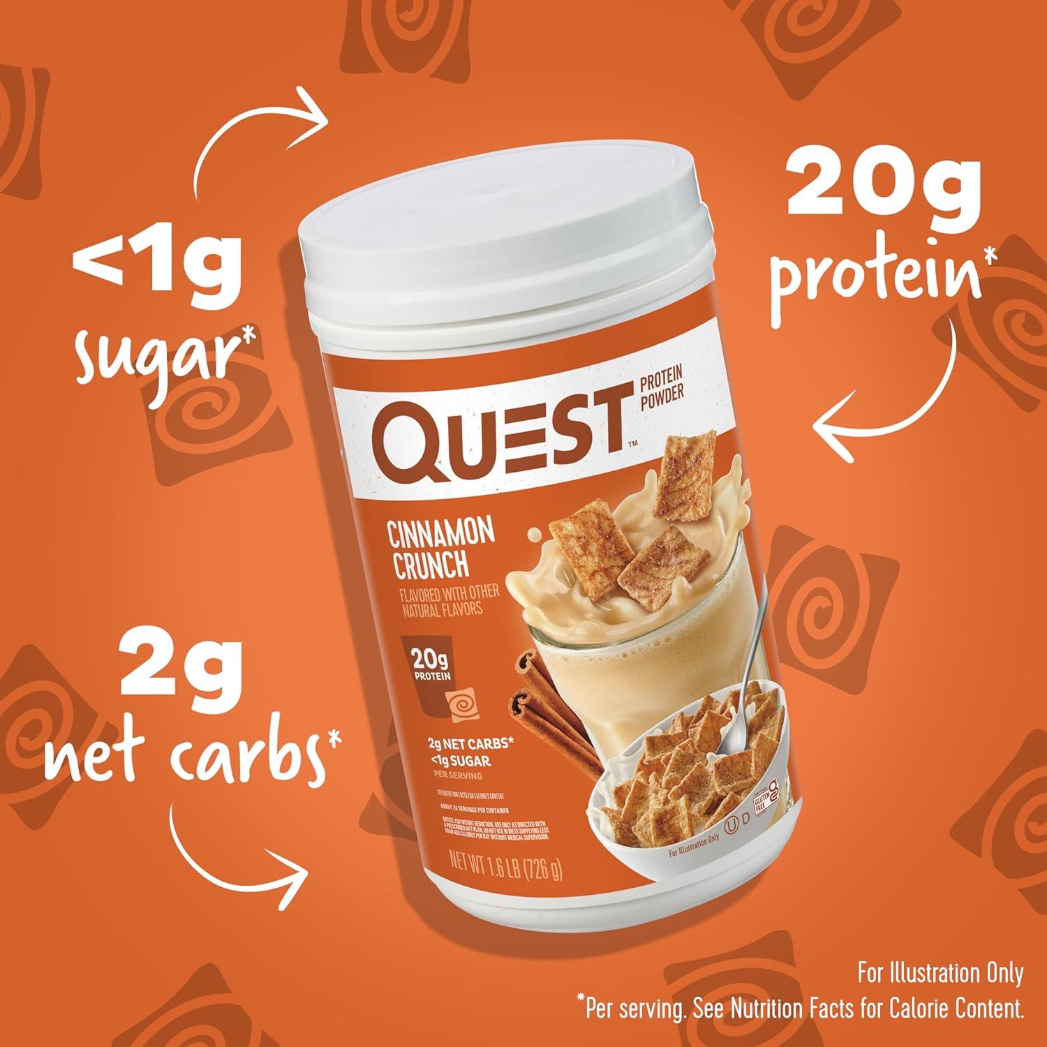 image:imageQuest Nutrition Cinnamon Crunch Protein Powder 20g Protein 2g Net Carb 1g Sugar Low Carb Gluten Free 16 Pound 24 ServingsCinnamon Crunch