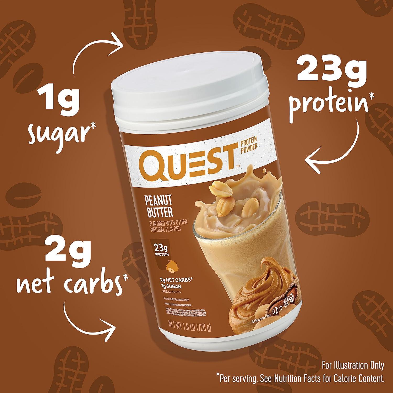 image:imageQuest Nutrition Cinnamon Crunch Protein Powder 20g Protein 2g Net Carb 1g Sugar Low Carb Gluten Free 16 Pound 24 ServingsPeanut Butter