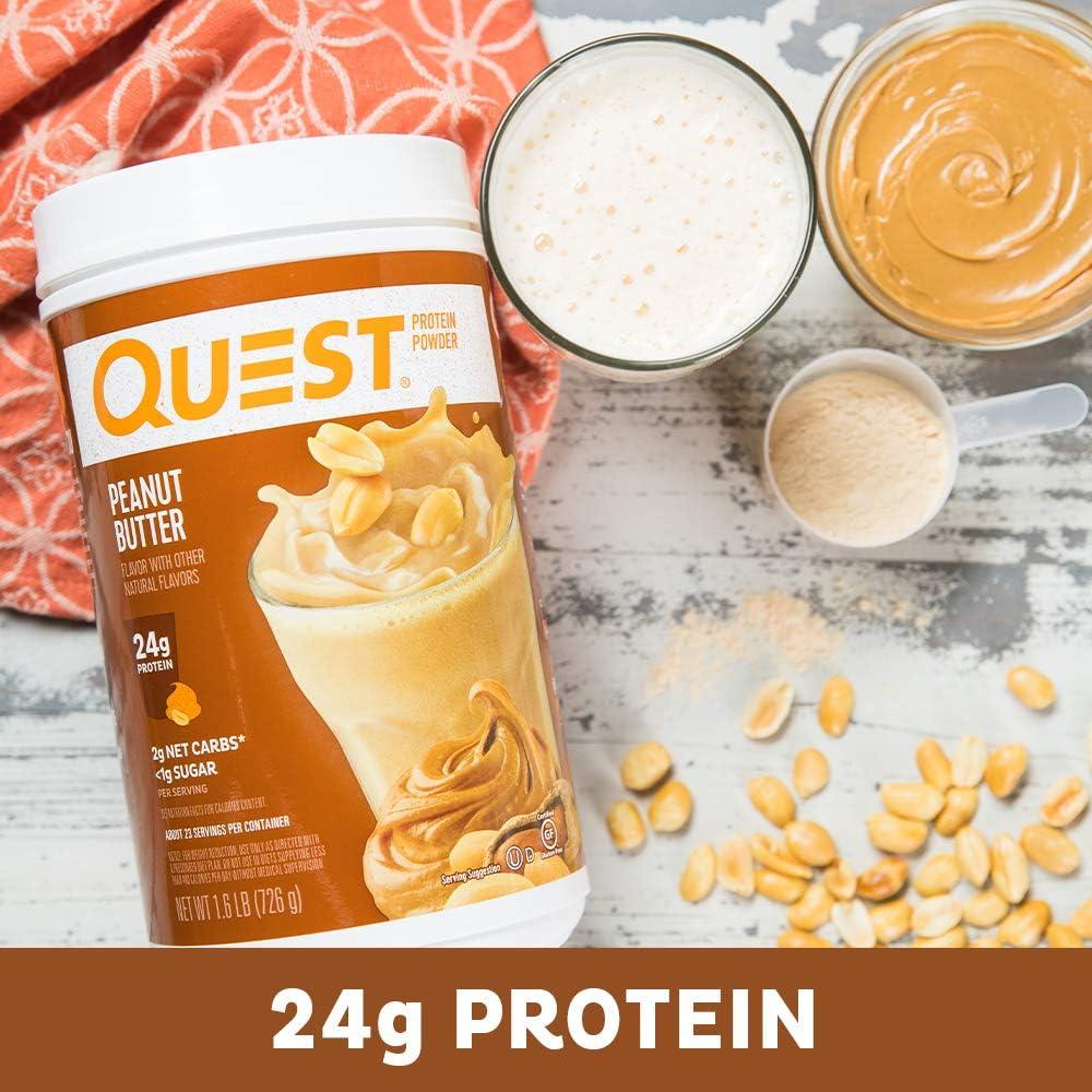 image:imageQuest Nutrition Cinnamon Crunch Protein Powder 20g Protein 2g Net Carb 1g Sugar Low Carb Gluten Free 16 Pound 24 ServingsPeanut Butter