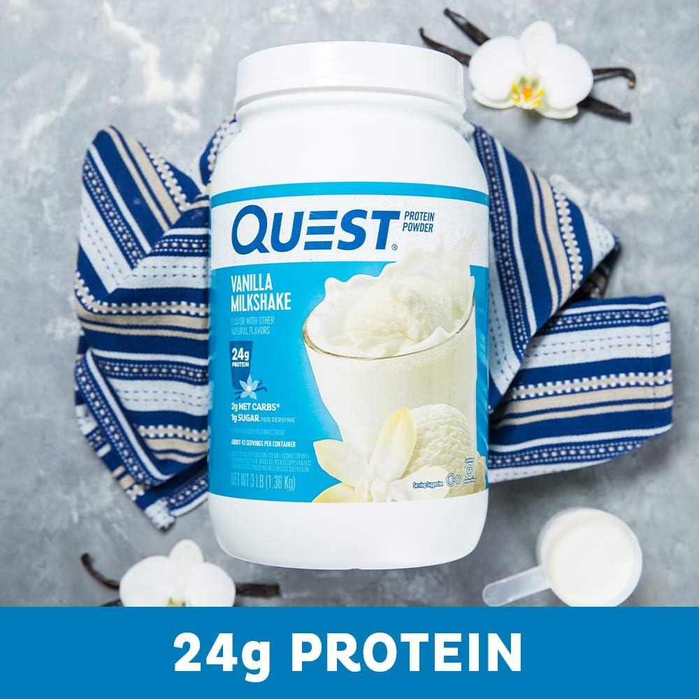 image:imageQuest Nutrition Cinnamon Crunch Protein Powder 20g Protein 2g Net Carb 1g Sugar Low Carb Gluten Free 16 Pound 24 ServingsVanilla Milkshake