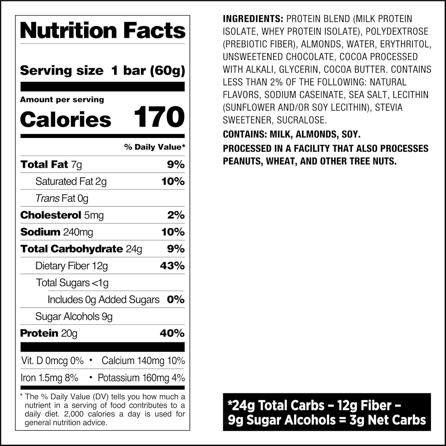 image:imageQuest Nutrition Cookies amp Cream Protein Bars 21g Protein 4g Net Carbs 1g Sugar High Fiber Gluten Free Keto Friendly 4 CountDouble Chocolate Chunk