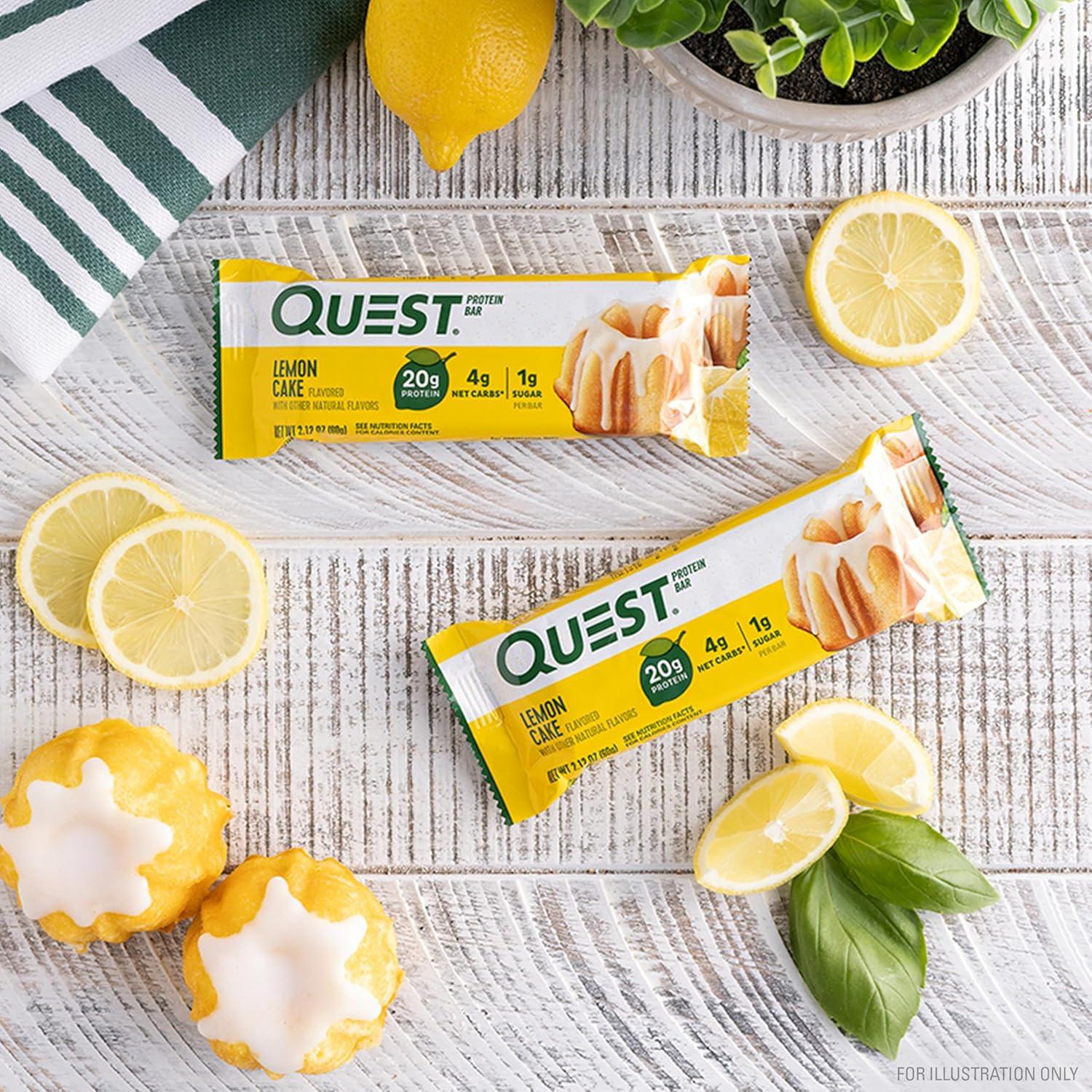 image:imageQuest Nutrition Cookies amp Cream Protein Bars 21g Protein 4g Net Carbs 1g Sugar High Fiber Gluten Free Keto Friendly 4 CountLemon Cake