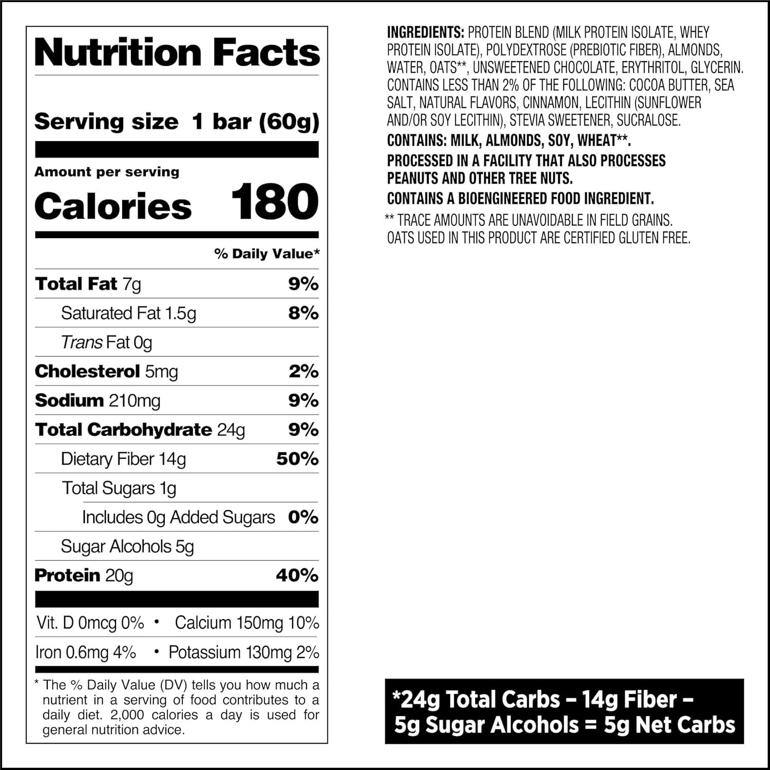 image:imageQuest Nutrition Cookies amp Cream Protein Bars 21g Protein 4g Net Carbs 1g Sugar High Fiber Gluten Free Keto Friendly 4 CountOatmeal Chocolate Chip