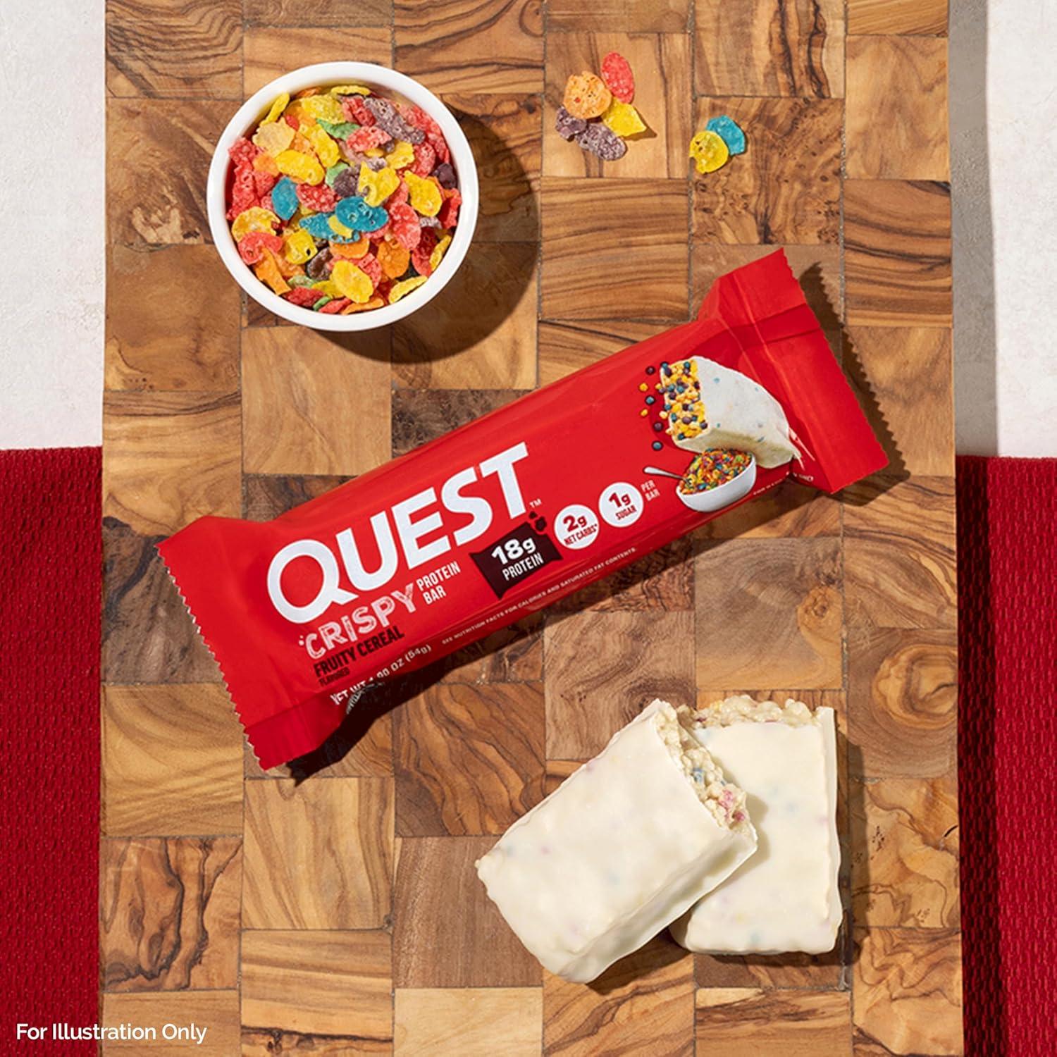 image:imageQuest Nutrition Crispy Cookies amp Cream Hero Protein Bar 18g Protein 1g Sugar 3g Net Carb Gluten Free Protein Snack Keto Friendly 12 CountFruity Cereal