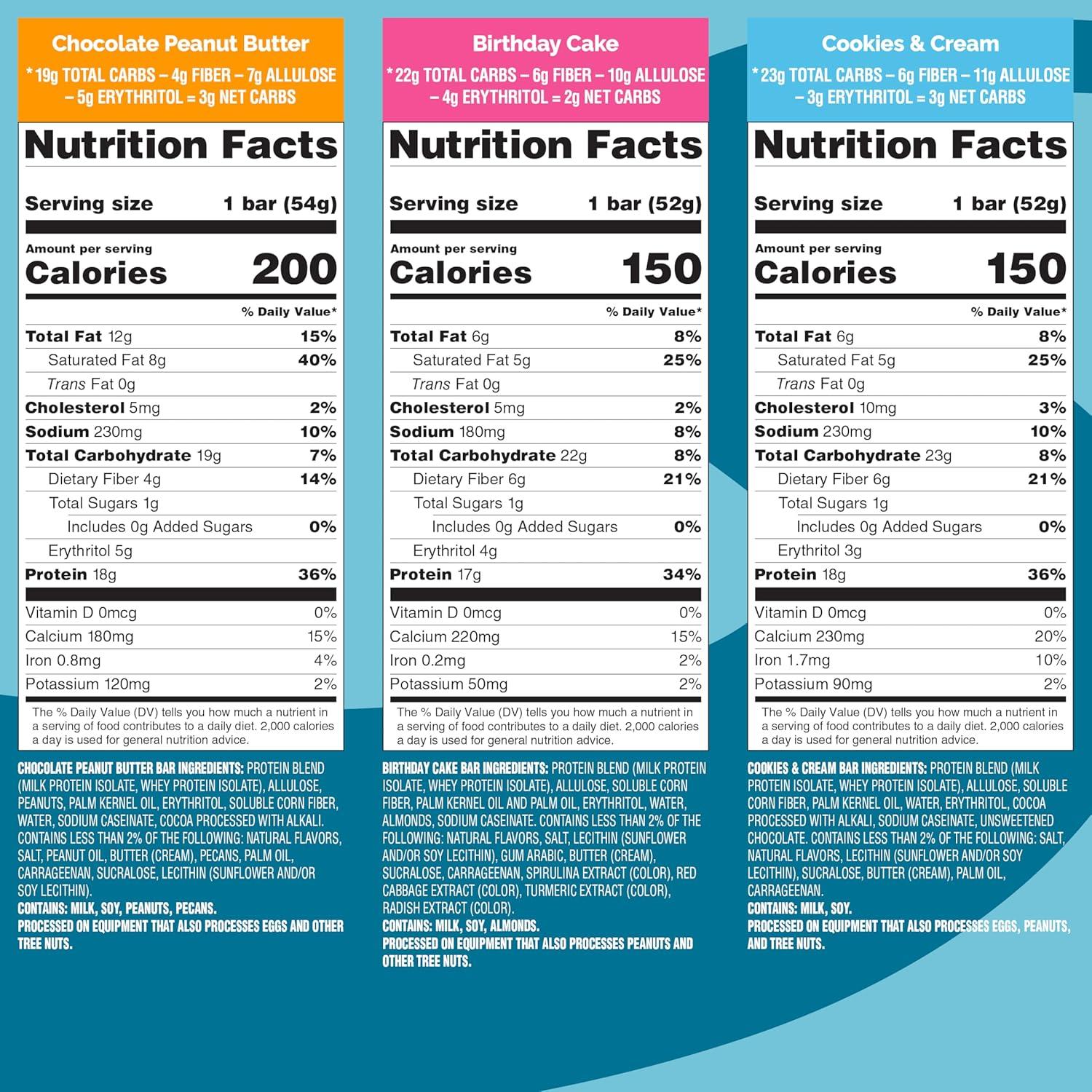 image:imageQuest Nutrition Crispy Cookies amp Cream Hero Protein Bar 18g Protein 1g Sugar 3g Net Carb Gluten Free Protein Snack Keto Friendly 12 CountVariety Pack