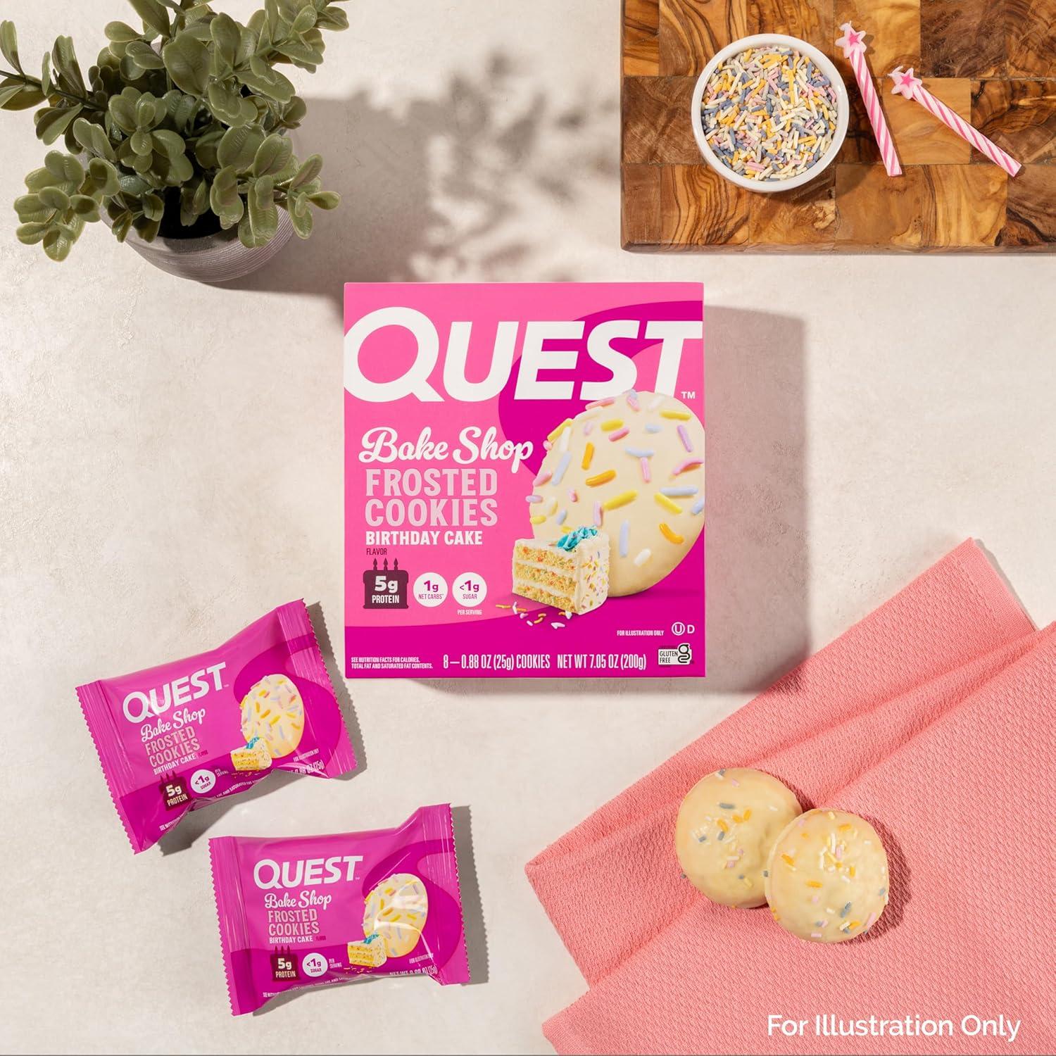 image:imageQuest Nutrition Frosted Protein Cookies Twin Pack Lemon Cake 1g Sugar 10g Protein 2g Net Carbs Gluten Free 16 CookiesBirthday Cake