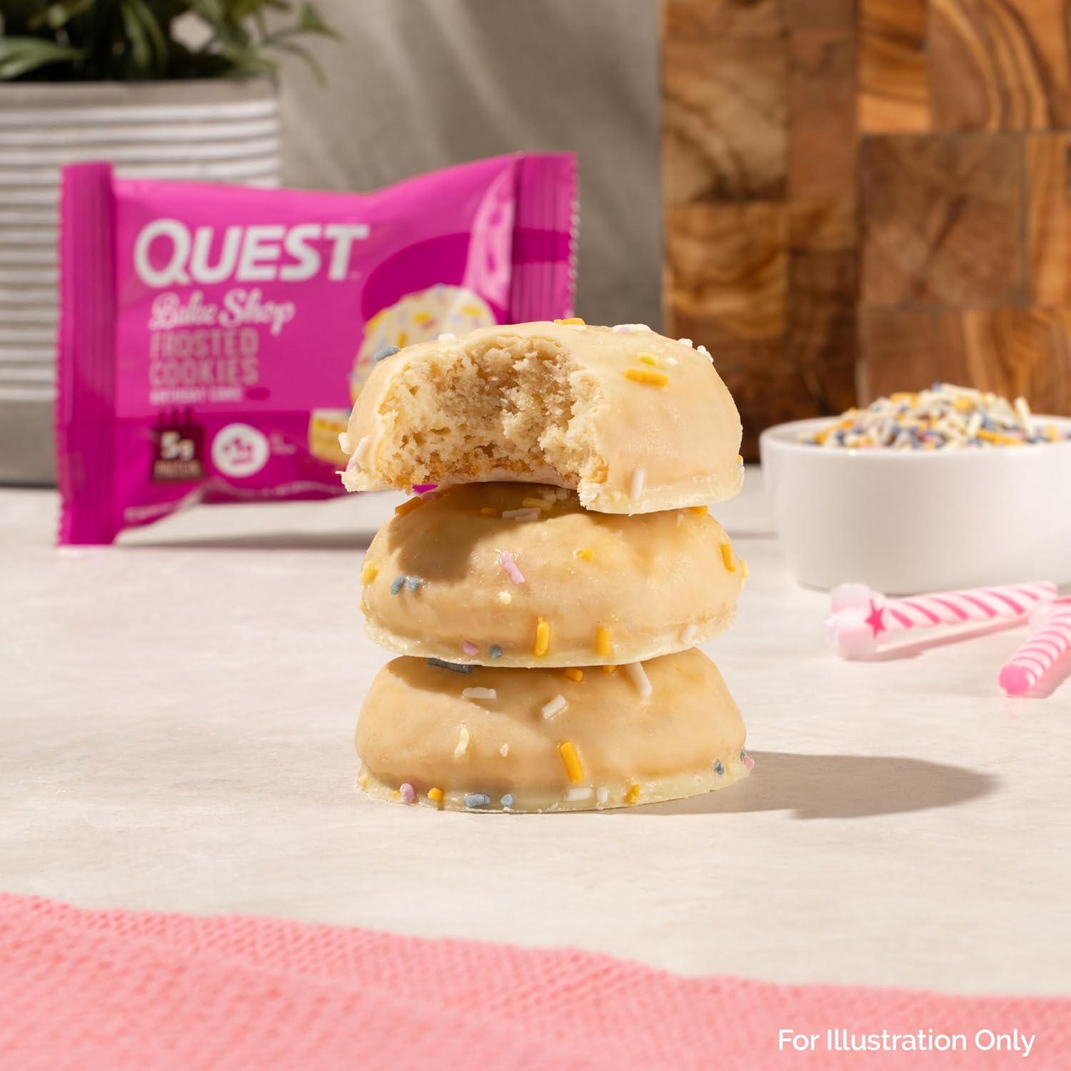 image:imageQuest Nutrition Frosted Protein Cookies Twin Pack Lemon Cake 1g Sugar 10g Protein 2g Net Carbs Gluten Free 16 CookiesBirthday Cake