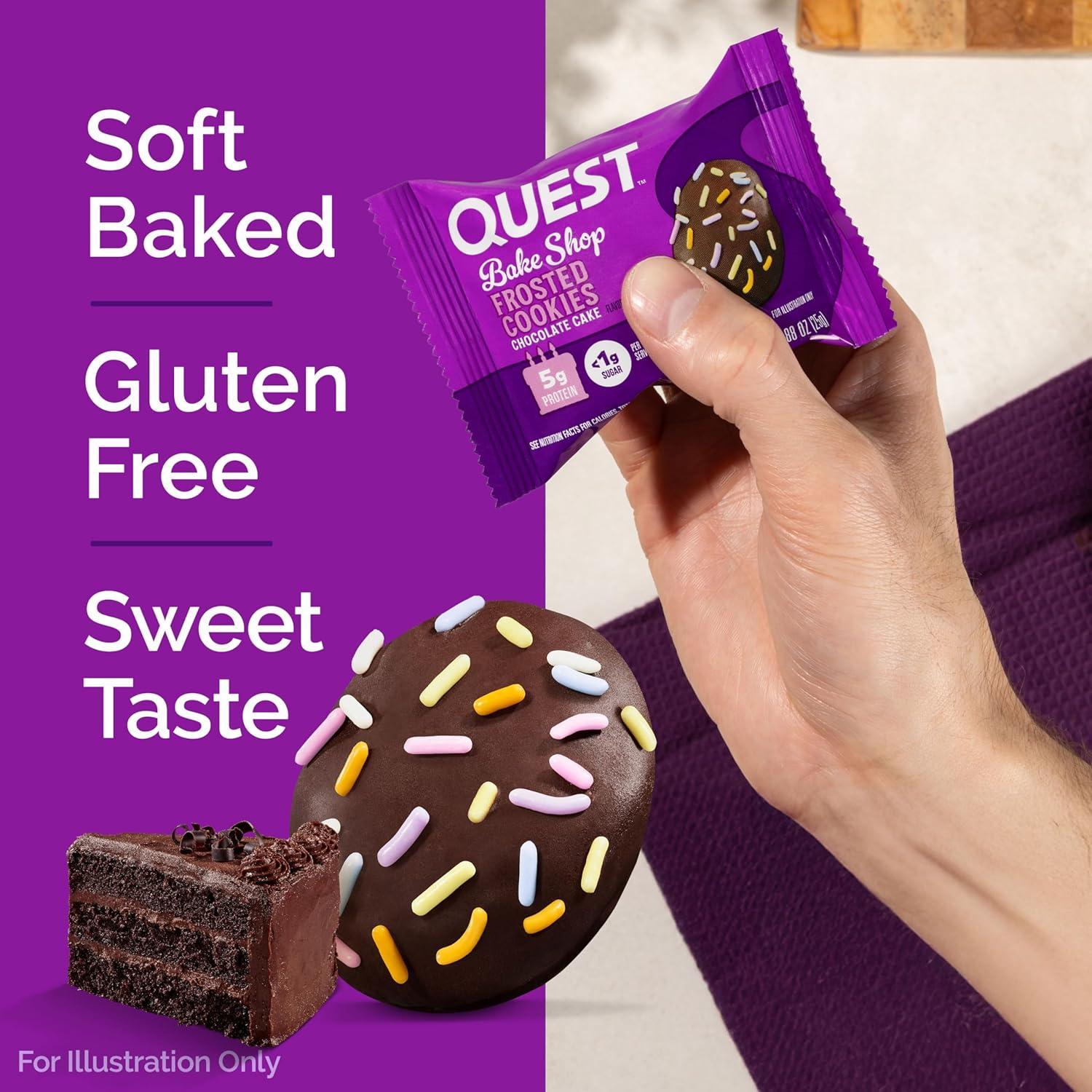image:imageQuest Nutrition Frosted Protein Cookies Twin Pack Lemon Cake 1g Sugar 10g Protein 2g Net Carbs Gluten Free 16 CookiesChocolate Cake