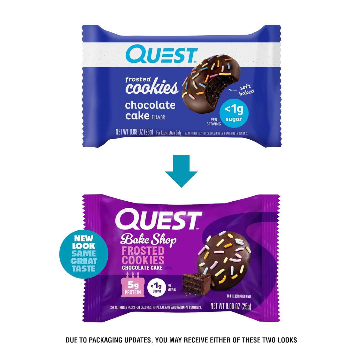 image:imageQuest Nutrition Frosted Protein Cookies Twin Pack Lemon Cake 1g Sugar 10g Protein 2g Net Carbs Gluten Free 16 CookiesChocolate Cake