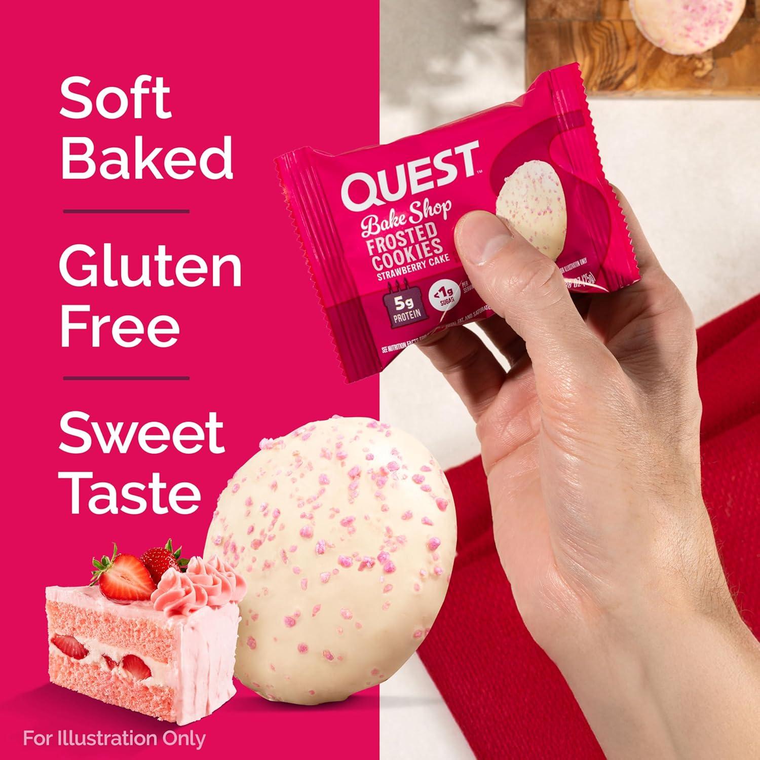 image:imageQuest Nutrition Frosted Protein Cookies Twin Pack Lemon Cake 1g Sugar 10g Protein 2g Net Carbs Gluten Free 16 CookiesStrawberry Cake