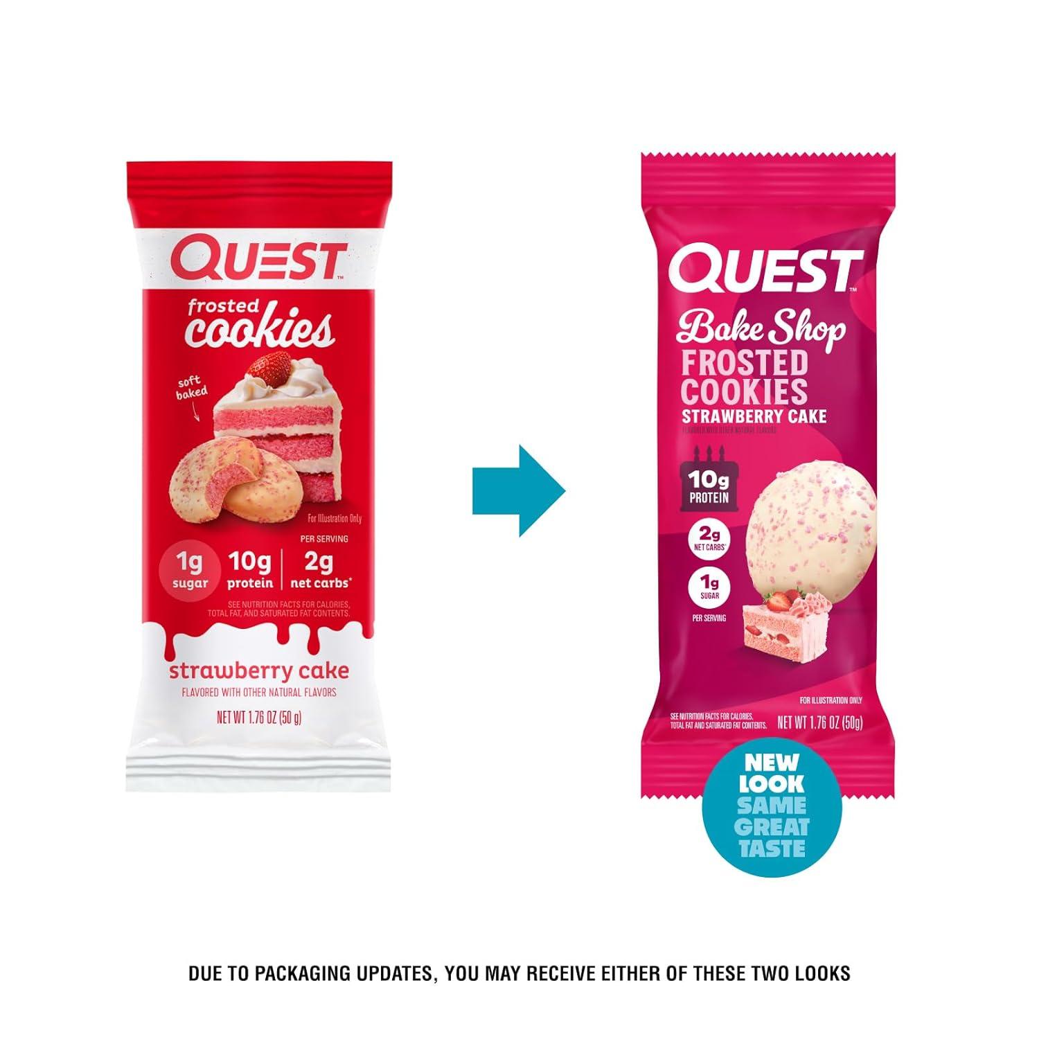 image:imageQuest Nutrition Frosted Protein Cookies Twin Pack Lemon Cake 1g Sugar 10g Protein 2g Net Carbs Gluten Free 16 CookiesStrawberry Cake