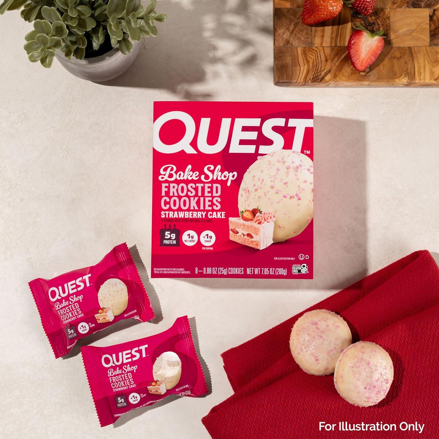 image:imageQuest Nutrition Frosted Protein Cookies Twin Pack Lemon Cake 1g Sugar 10g Protein 2g Net Carbs Gluten Free 16 CookiesStrawberry Cake