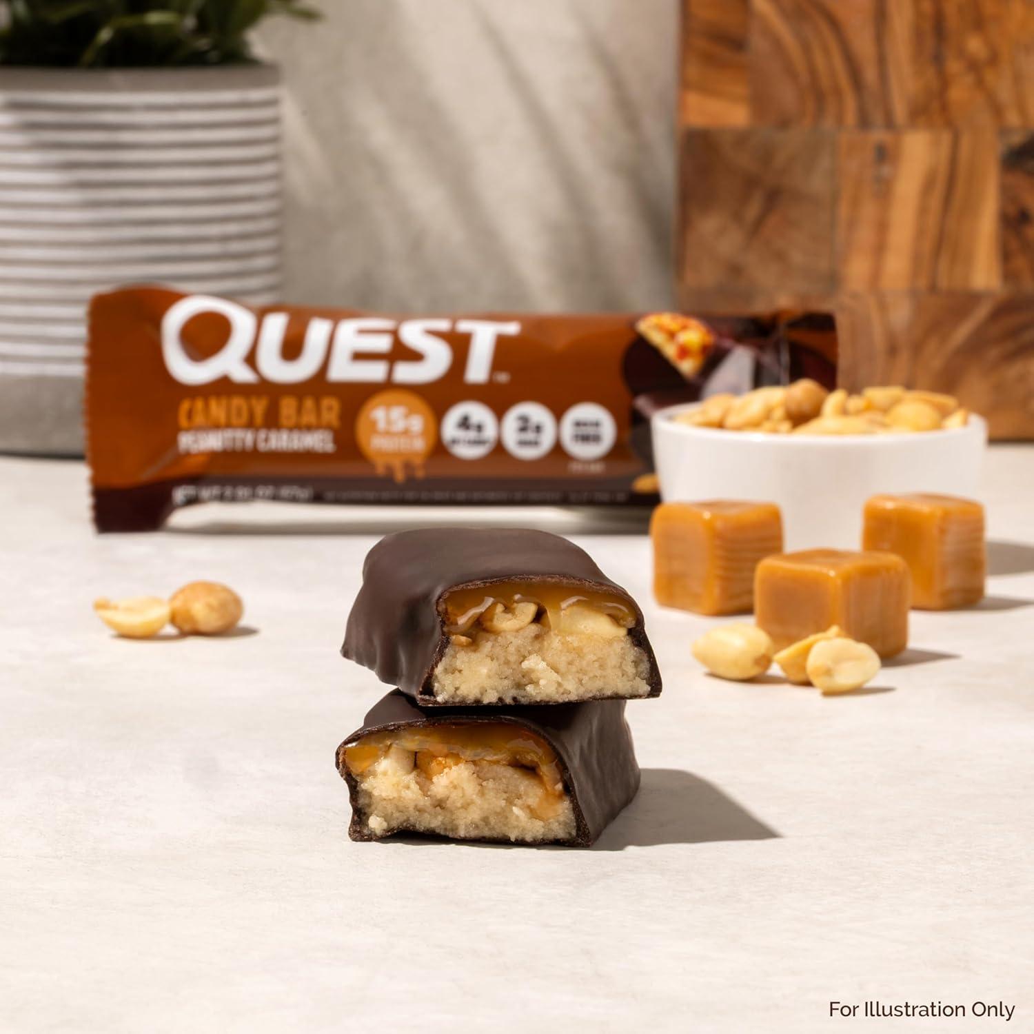 image:imageQuest Nutrition Protein Bar Peanutty Caramel Flavor 15g Protein 2g Sugar Low Sugar Gluten Free 12 Count