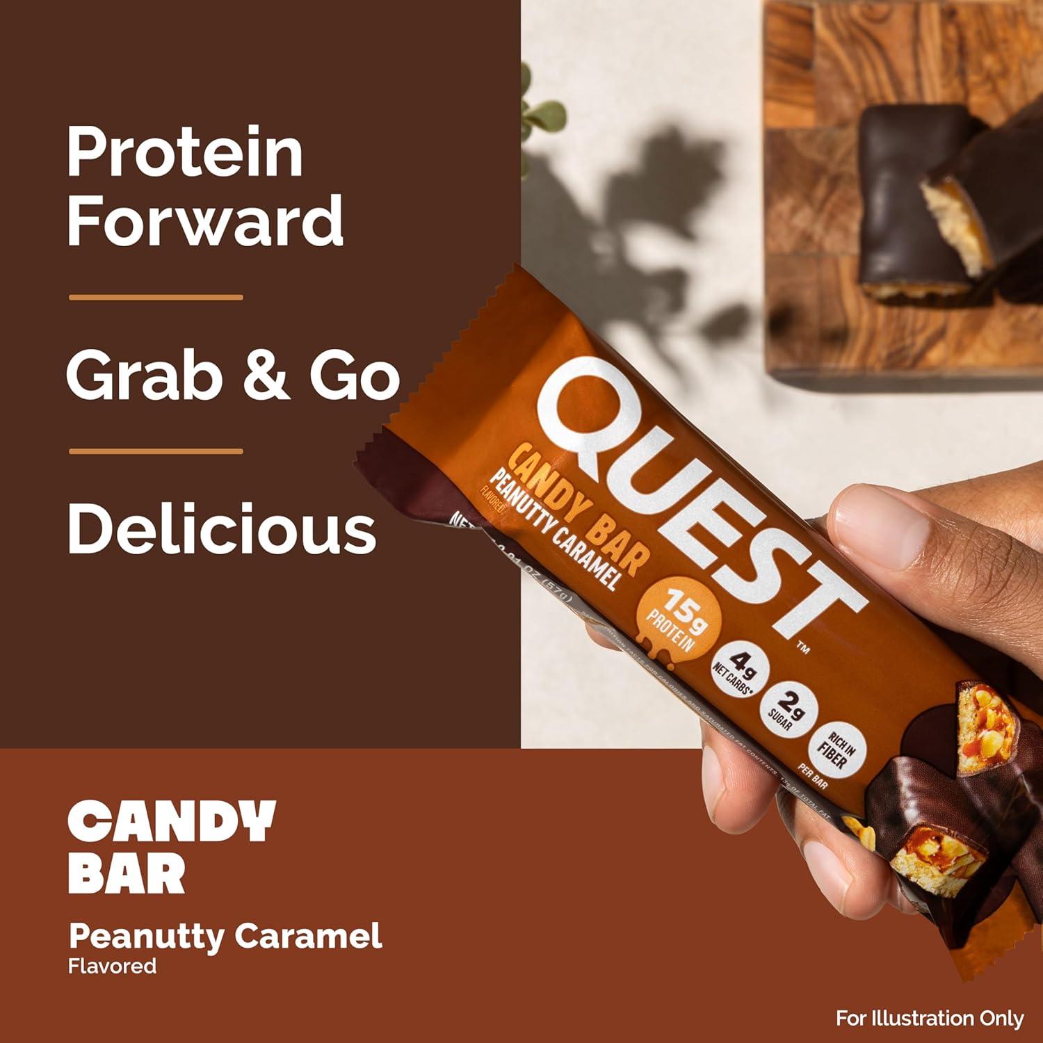 image:imageQuest Nutrition Protein Bar Peanutty Caramel Flavor 15g Protein 2g Sugar Low Sugar Gluten Free 12 Count