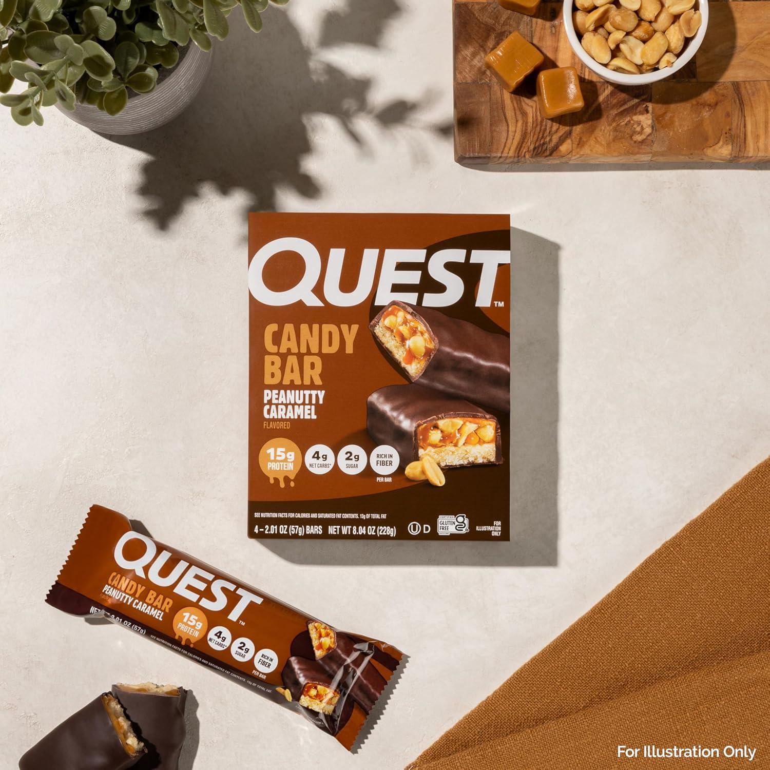 image:imageQuest Nutrition Protein Bar Peanutty Caramel Flavor 15g Protein 2g Sugar Low Sugar Gluten Free 12 Count