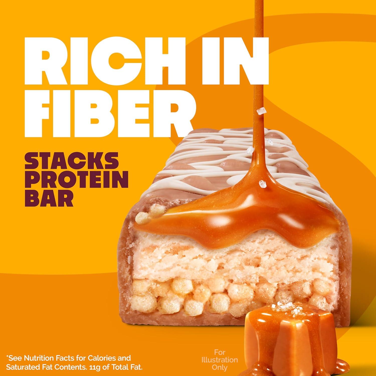 image:imageQuest Nutrition Stacks Protein Bars Brownie a la Mode Flavor 20g Protein 3g Net Carbs 1g Sugar High Fiber Low Sugar Gluten Free 12 CountSalted Caramel