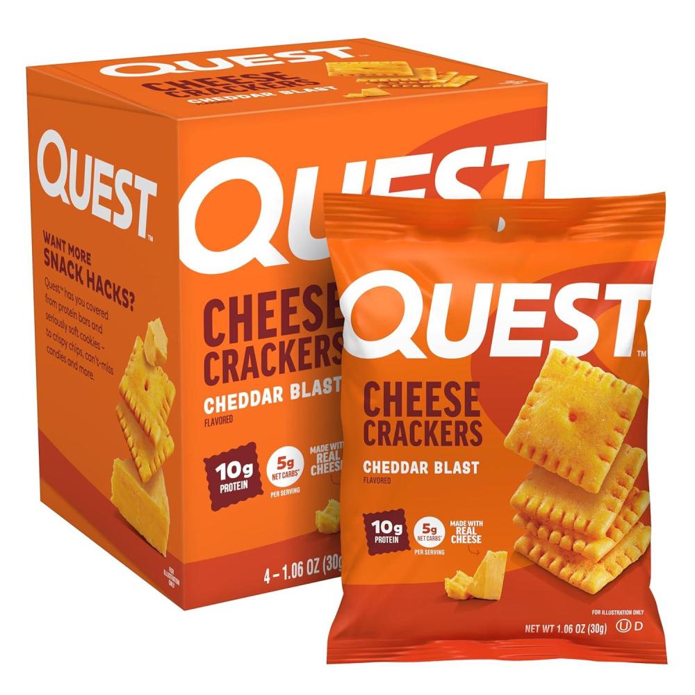 image:imageQuest Nutrition Cheese Crackers Zesty Ranch Flavor 10g Protein 5g Net Carbs High Protein 12 CountCheddar Blast