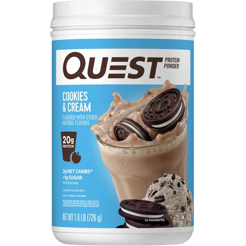image:imageQuest Nutrition Cinnamon Crunch Protein Powder 20g Protein 2g Net Carb 1g Sugar Low Carb Gluten Free 16 Pound 24 ServingsCookies Cream