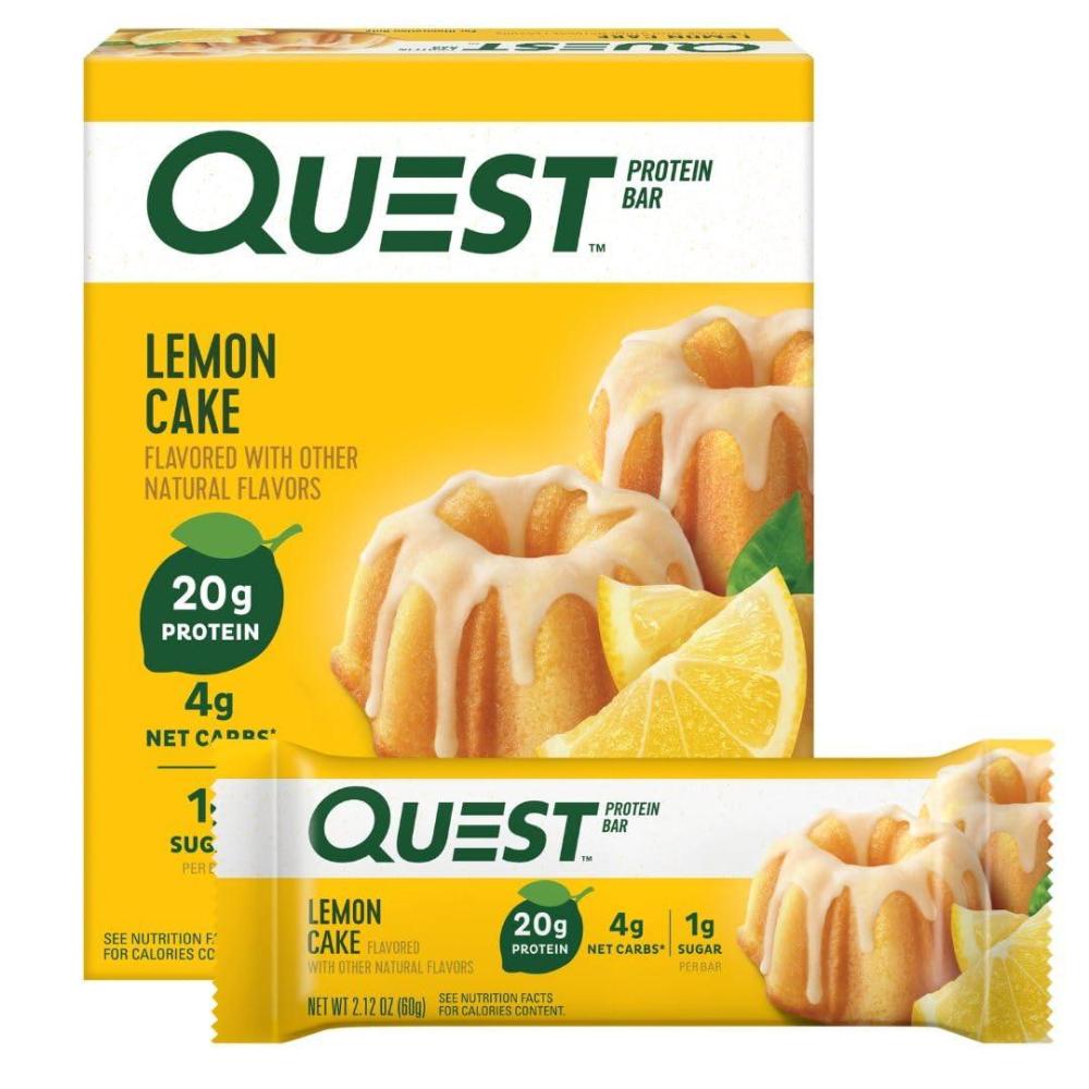 image:imageQuest Nutrition Cookies amp Cream Protein Bars 21g Protein 4g Net Carbs 1g Sugar High Fiber Gluten Free Keto Friendly 4 CountLemon Cake