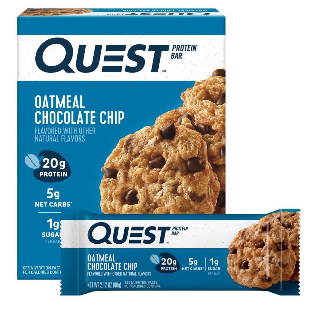 image:imageQuest Nutrition Cookies amp Cream Protein Bars 21g Protein 4g Net Carbs 1g Sugar High Fiber Gluten Free Keto Friendly 4 CountOatmeal Chocolate Chip