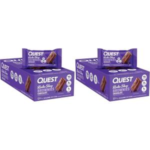 image:imageQuest Nutrition Bake Shop Chocolate Brownies 10g Protein 2g Net Carbs 1g Sugar Protein Snack 10 Count1 Count Pack of 20