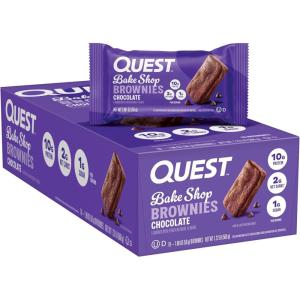 image:imageQuest Nutrition Bake Shop Chocolate Brownies 10g Protein 2g Net Carbs 1g Sugar Protein Snack 10 Count10 Count Pack of 1