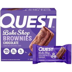 image:imageQuest Nutrition Bake Shop Chocolate Brownies 10g Protein 2g Net Carbs 1g Sugar Protein Snack 10 Count4 Count Pack of 1